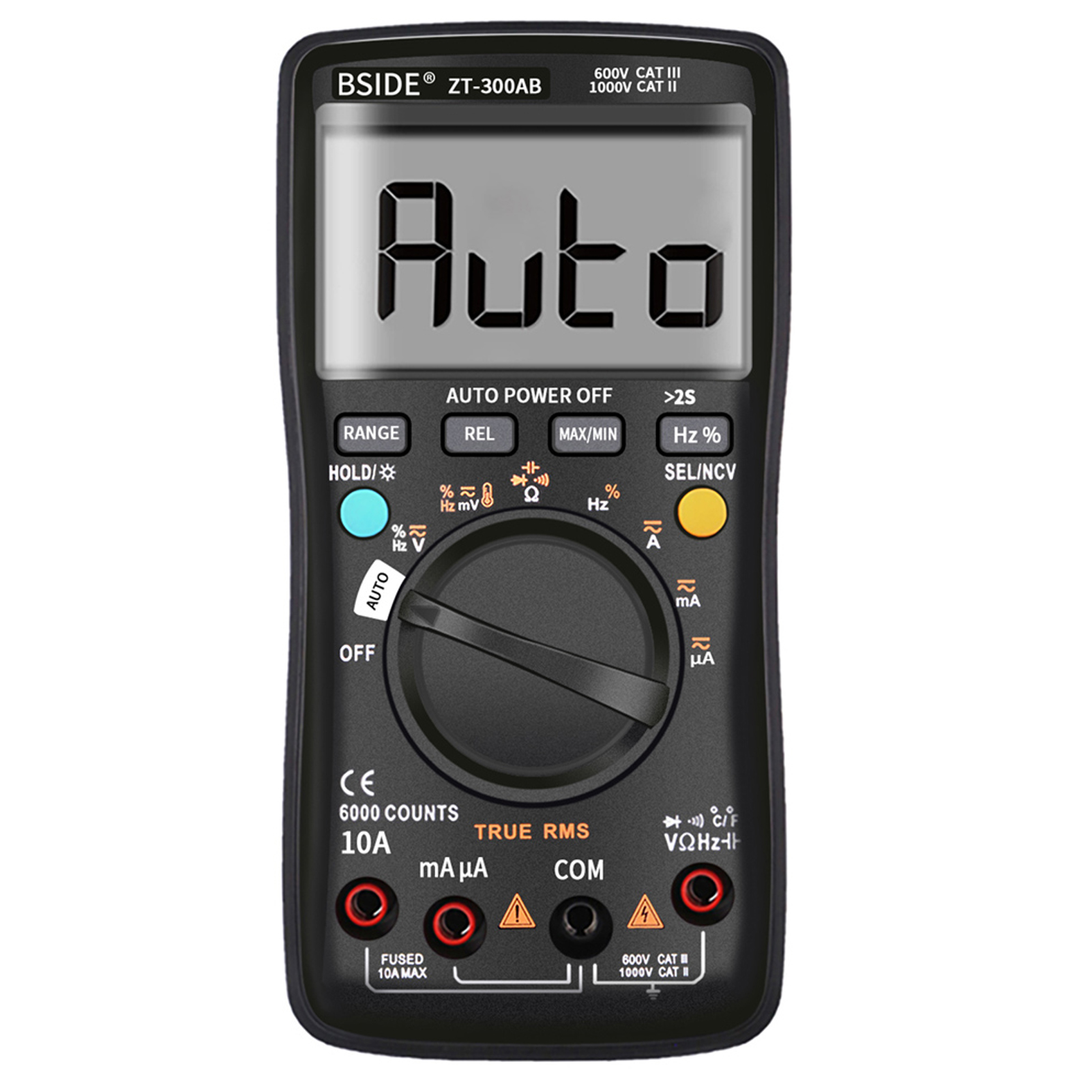 Bside Universelles Digitalmultimeter, Automatische/manuelle Bereichswahl, Lcd-display, 6000 Counts, True Rms, Intelligente Bluetooth-funktion, Misst Spannung, Strom (ac/dc), Widerstand, Kapazität, Fre