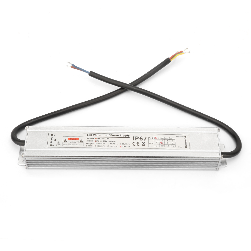 Ip67 Wasserdichtes Led-netzteil, Aluminiumgehäuse, 24v 60w 2,5a Transformator