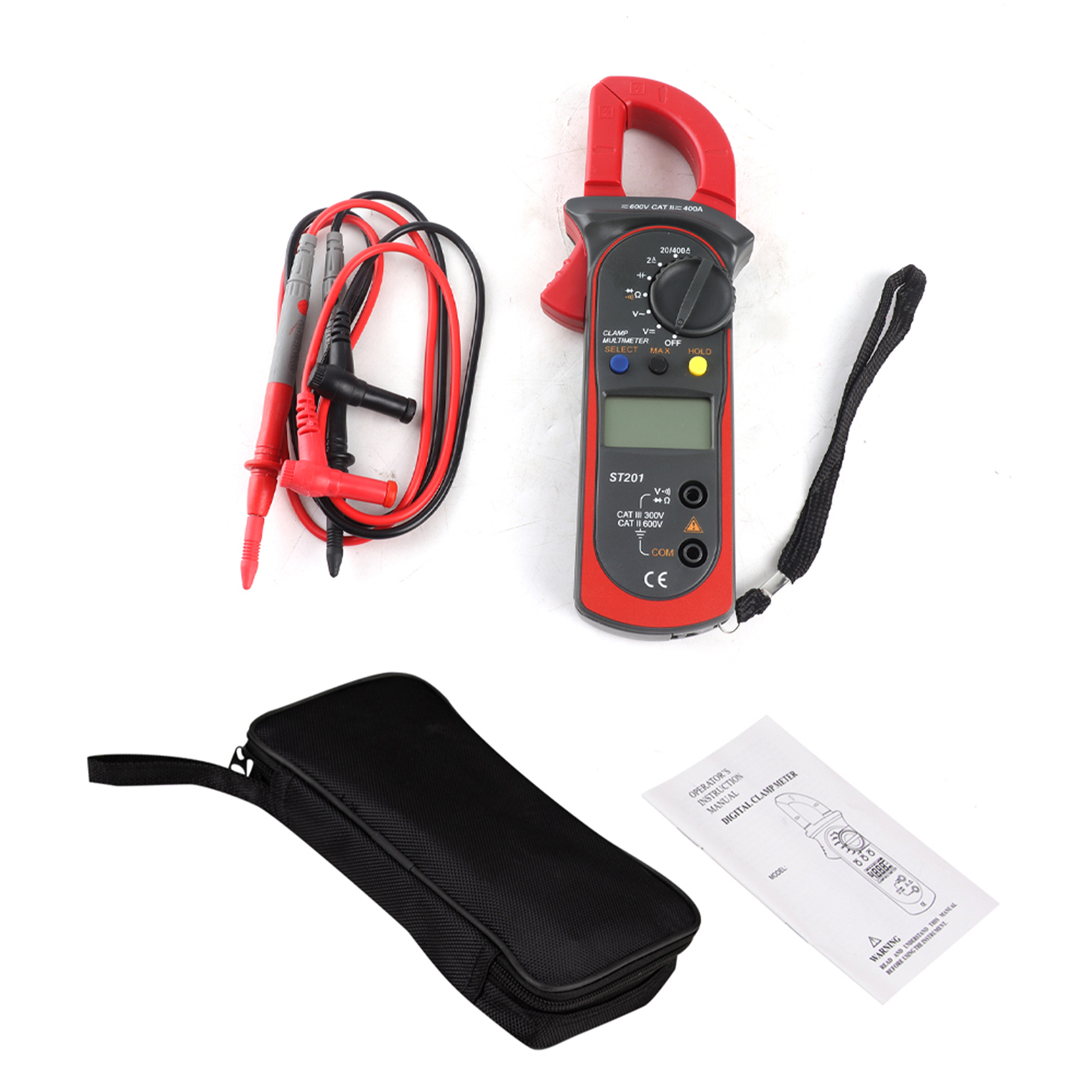 Digitales Zangenmultimeter Mit 4000 Zählern, Zangenamperemeter, Transistortester, Kondensator-autotester, Leistungstester, Ac/dc-spannungs- Und Stromprüfer