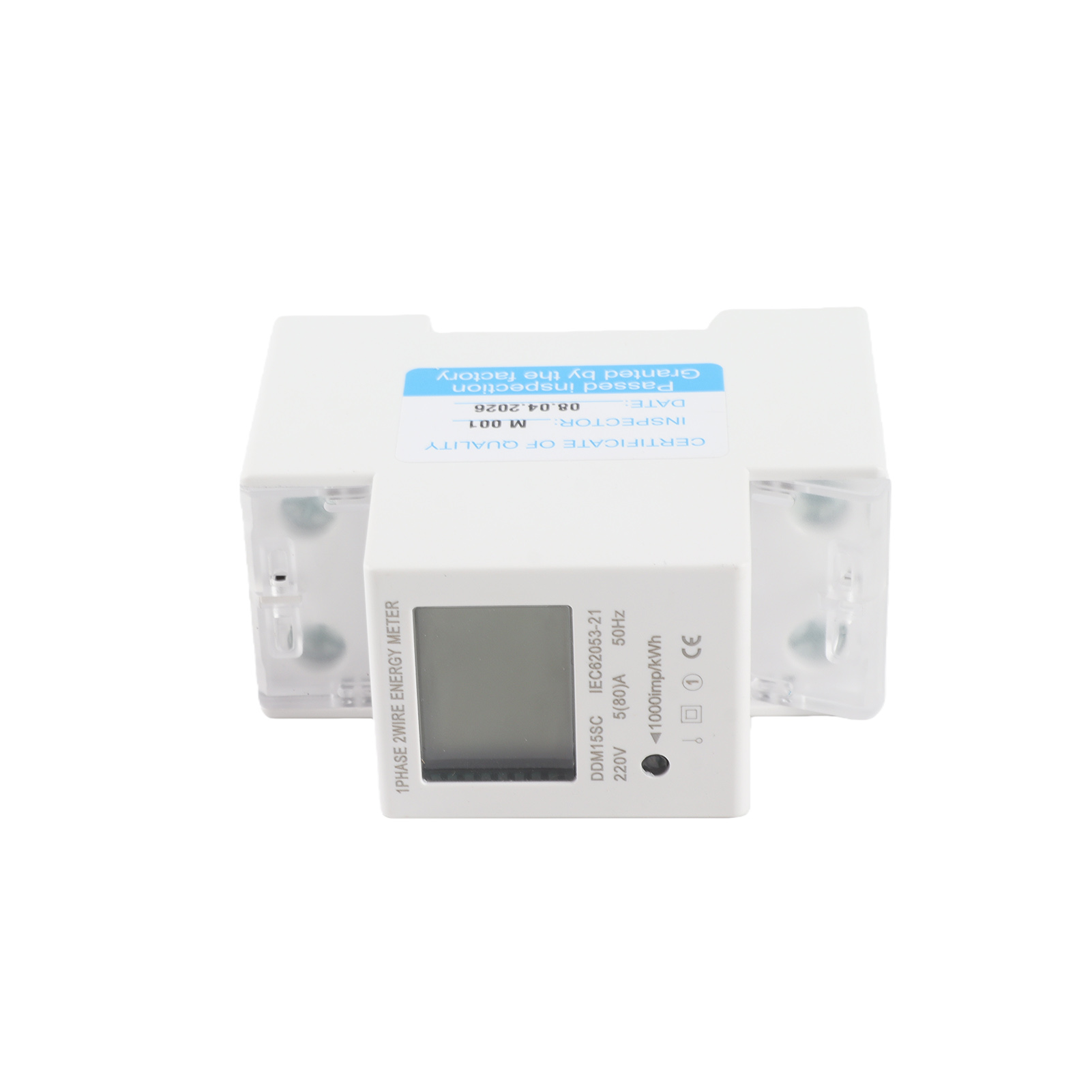 Einphasen-energiezähler Auf Din-schiene Mit Digitalem Lcd-display, 5–80 A, 50 Hz, Elektronischer Kwh-zähler, Stromverbrauchsüberwachung Ddm15sc