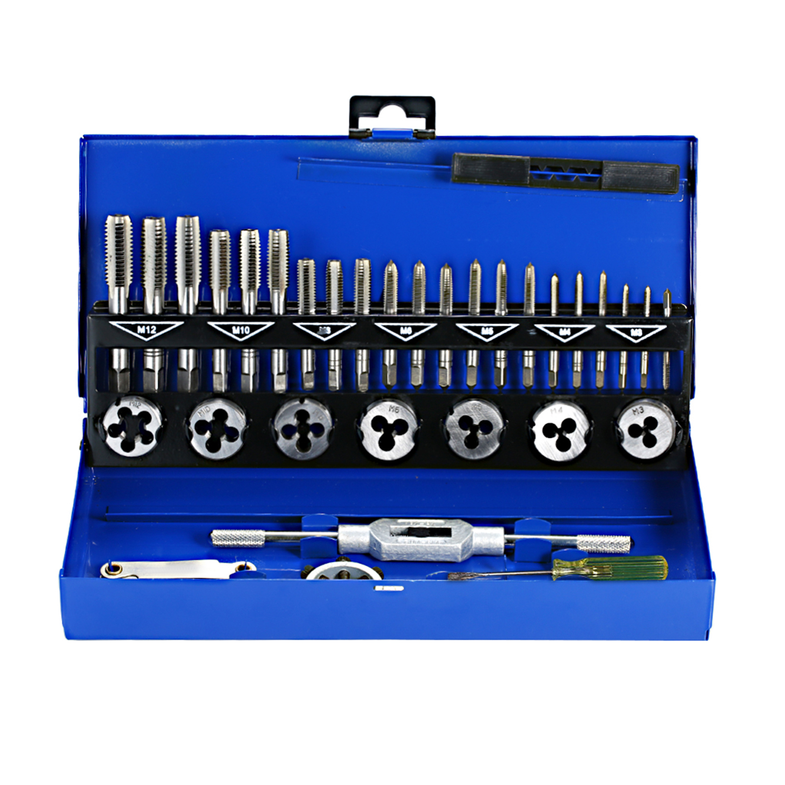 32-teiliges Hss-gewindeschneid- Und Gewindebohrer-set Mit M3-m12-schlüssel, Hartmetall-gewindeschneidwerkzeug, Gewindeschneid-schraubensatz Für Ingenieure, Mit Metallkoffer
