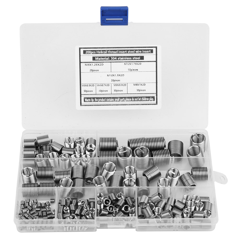Packung Mit 200 Verschiedenen M3-m12 Edelstahl-innengewindeeinsätzen 304