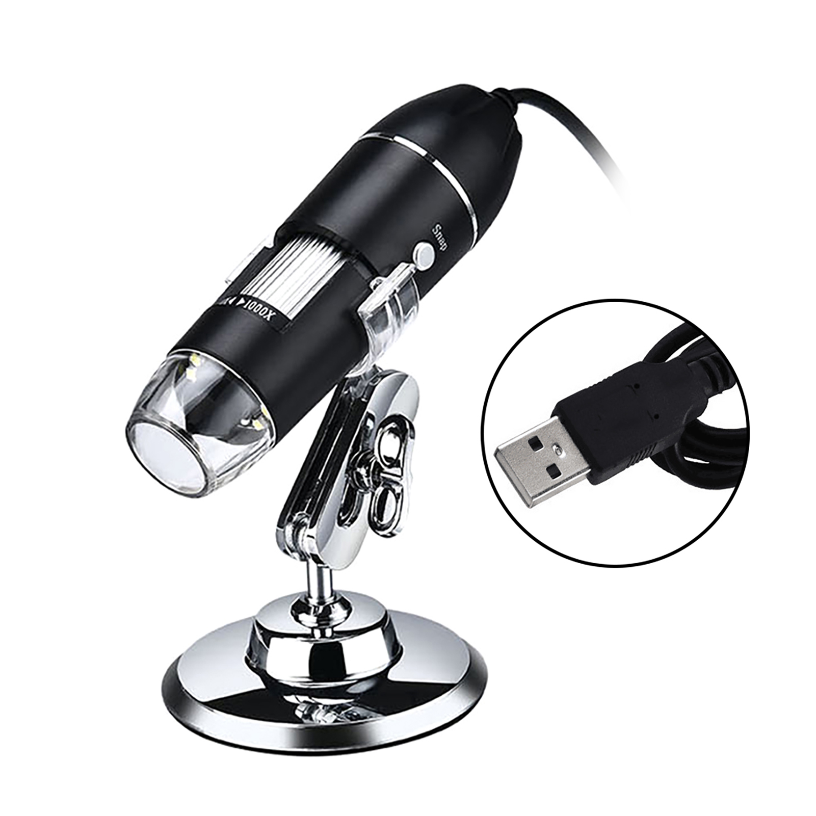 Usb-digitalmikroskop, 1000-fache Vergrößerung, 8-led-kamera Mit Stativ, Kompatibel Mit Android, Windows/xp, Win 7, 8, 10, Vista, Linux, Mac, Tragbare Inspektionslupe