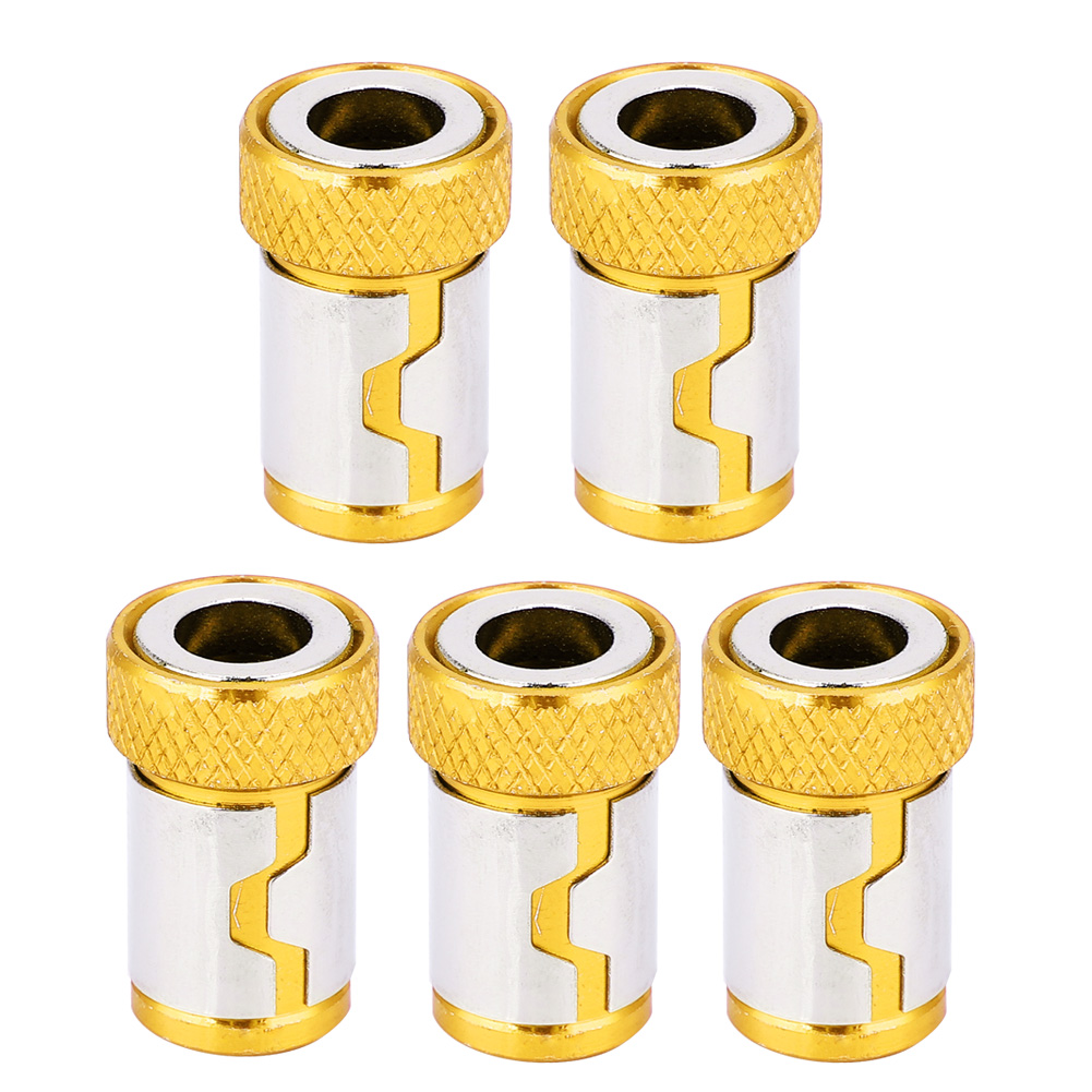 Set Mit 5 Magnetischen Schraubendreherringen, Rutschfest, Zubehör Aus Aluminiumlegierung (gelb)