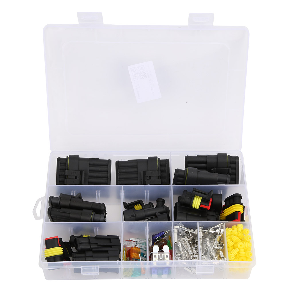 240-teiliges Wasserdichtes Elektrisches Kabelverbinder-set Für Motorräder Und Autos, 1/2/3/4/5/6-polig, Mit Standard-miniklemmen Und Sicherungen