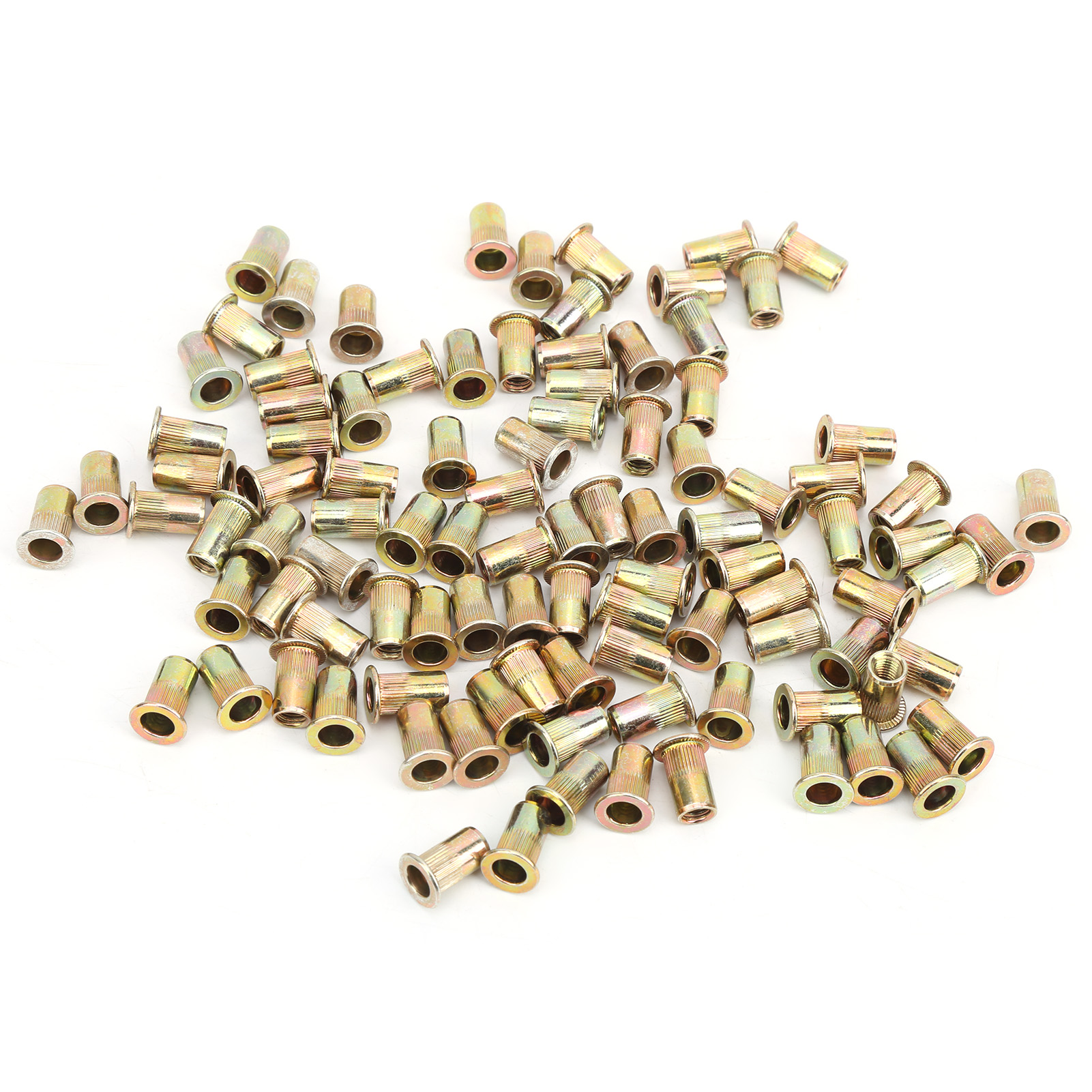 100-teiliges Set Aus Farbig Verzinkten Flachkopfnietmuttern Mit M5-gewindeeinsätzen, Hardware-zubehör