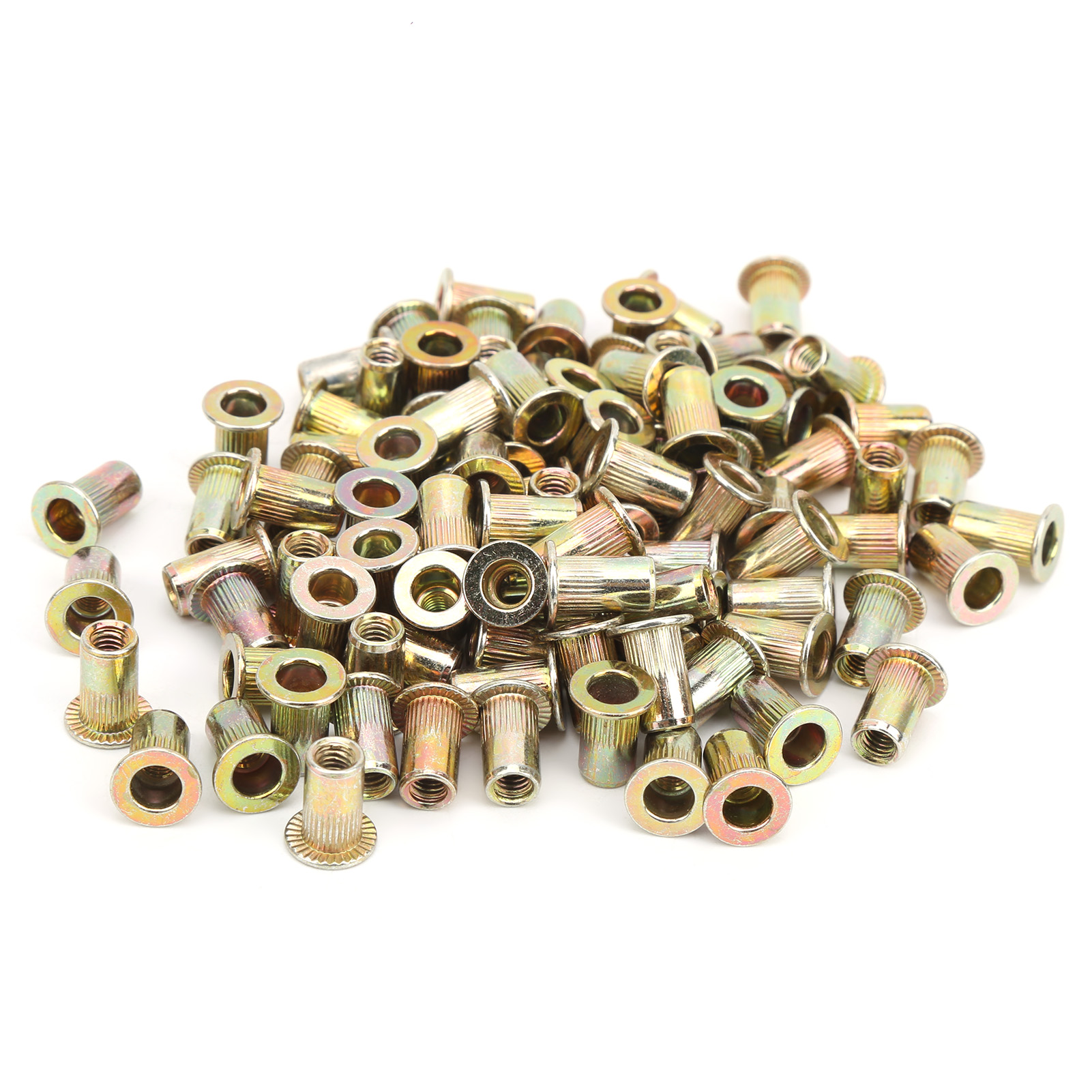 100 Stück Farbig Verzinkte Flachkopf-nietmuttern Mit Gewindeeinsatz, M4-hardware-set