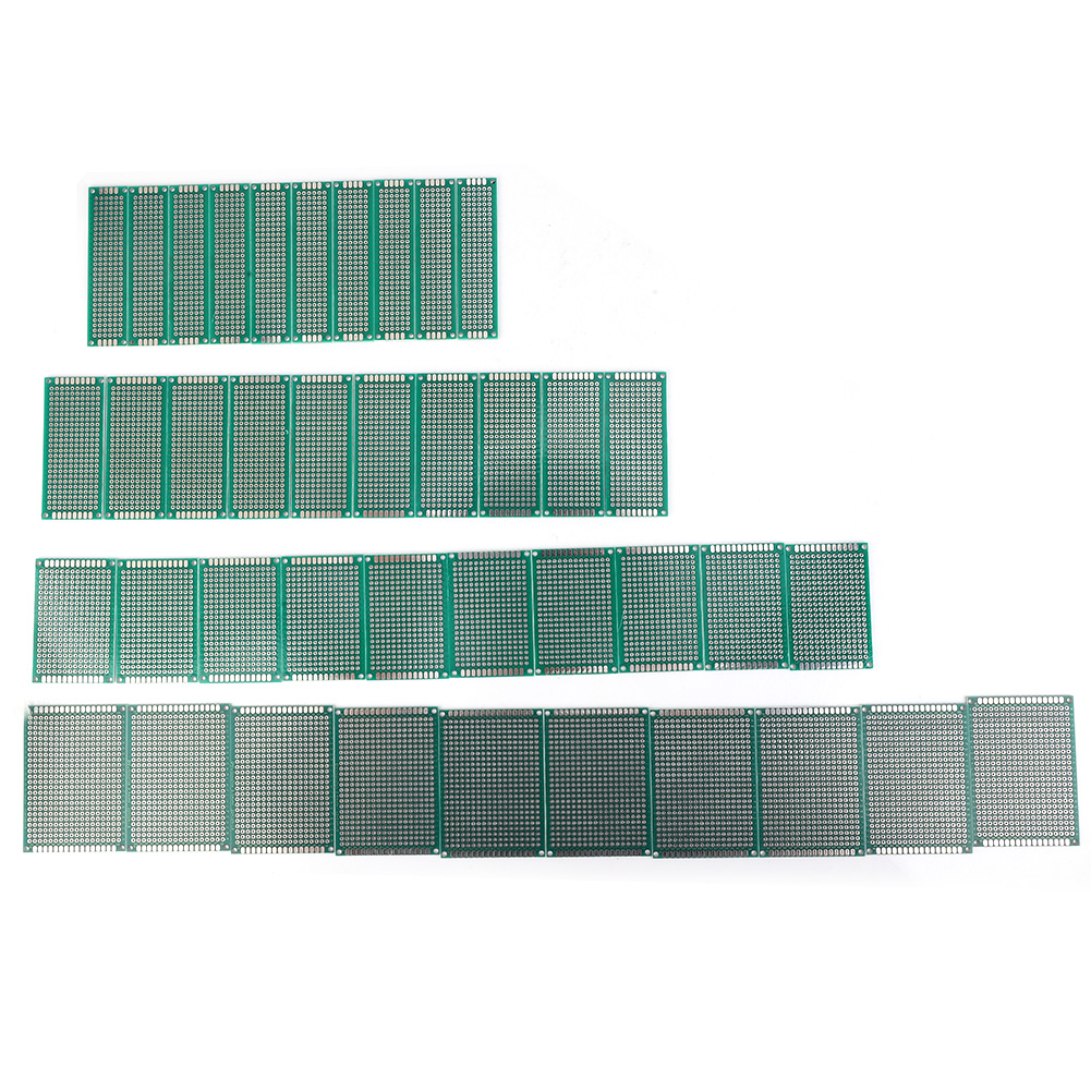Packung Mit 40 Doppelseitigen, Flachen, Gebohrten, Verzinnten Leiterplatten In 4 Mehrzweckgrößen, Hergestellt Aus Fr-4-glasfaser