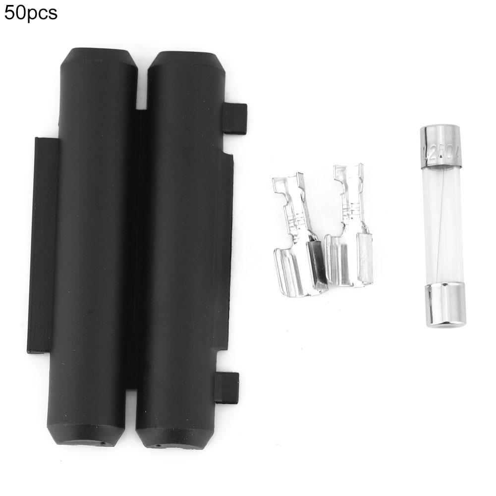 Packung Mit 50 Kunststoff-sicherungshaltern 6x30, 6,35x30, 6,35x31,75 Mit Erdnussförmigem Klemmenblock Und 10-a-sicherung