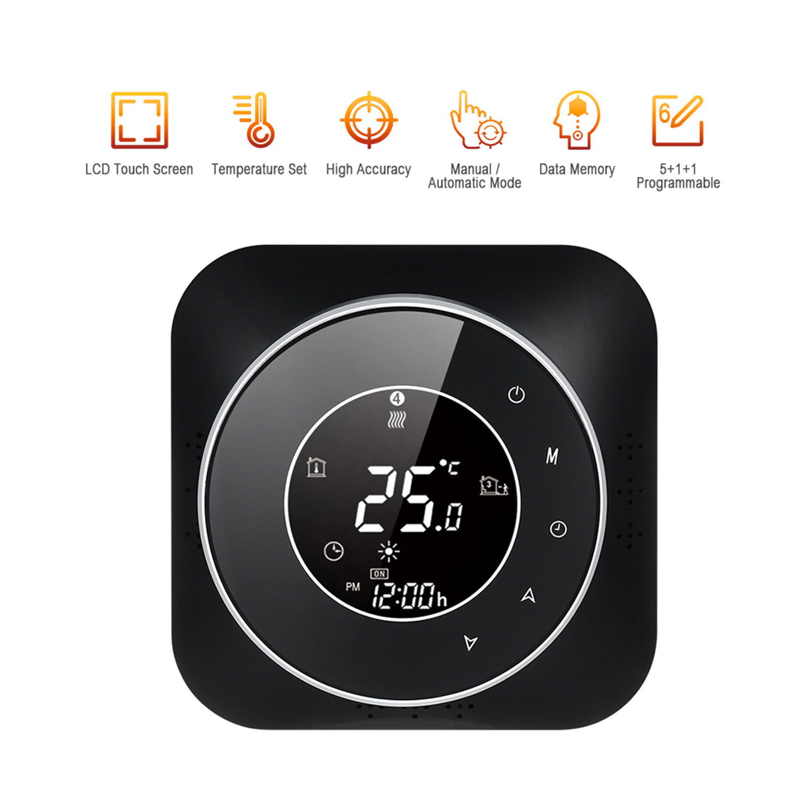 Programmierbarer Thermostat 95–240 V, 5+1+1 Perioden, Hintergrundbeleuchtetes Lcd-touchscreen-display Für Warmwasserbereitung, Temperaturregler