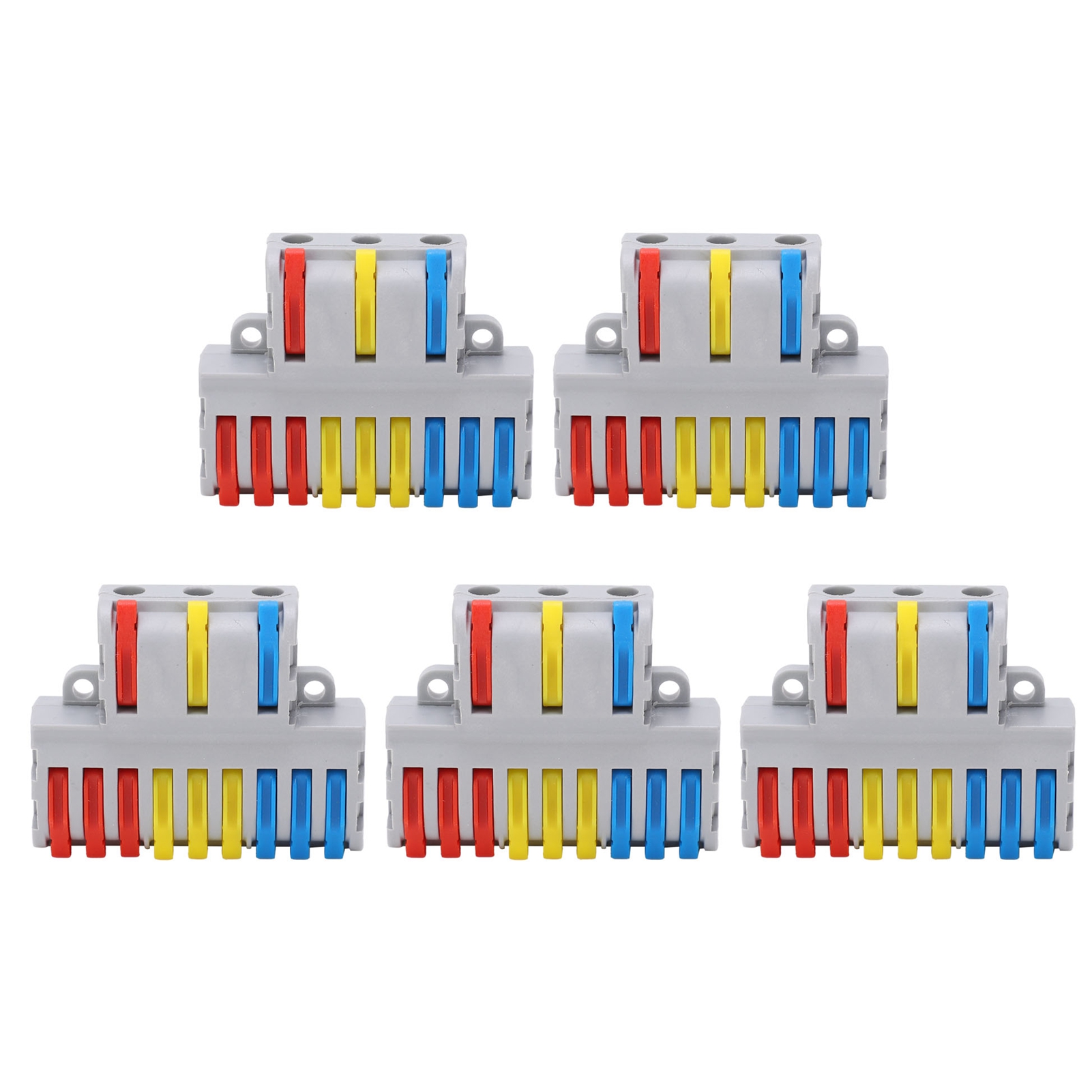 Packung Mit 5 Hebel- Und Muttern-abzweigverbindern Spl-93 9 Auf 3 Schnellanschluss-klemmenblock 250 V 32 A 0,08–4 Mm² -40 °c Bis +105 °c