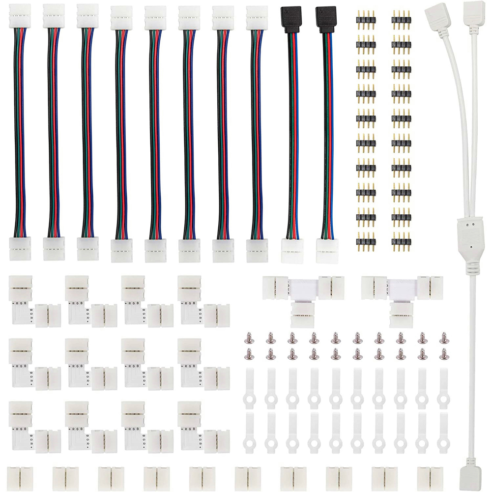 Set Mit 95 5050 Led-streifenverbindern Inklusive T- Und L-brücken, Zubehör Für Led-streifen, Klemmenblock Zum Anschluss Von Lichtkabeln, Spleißwerkzeug
