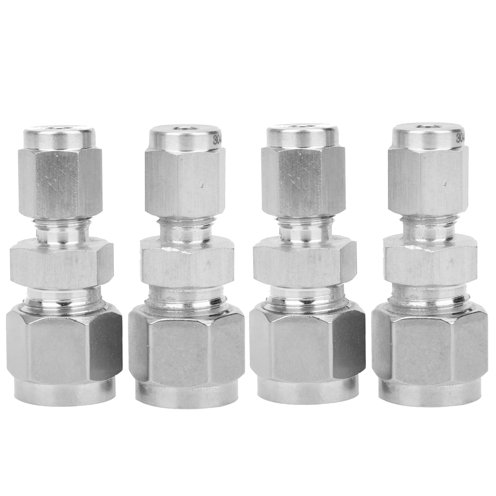 Satz Mit 4 Doppelring-klemmverschraubungen Aus Edelstahl 304, Reduzieradapter Ø4/ø8 Mm