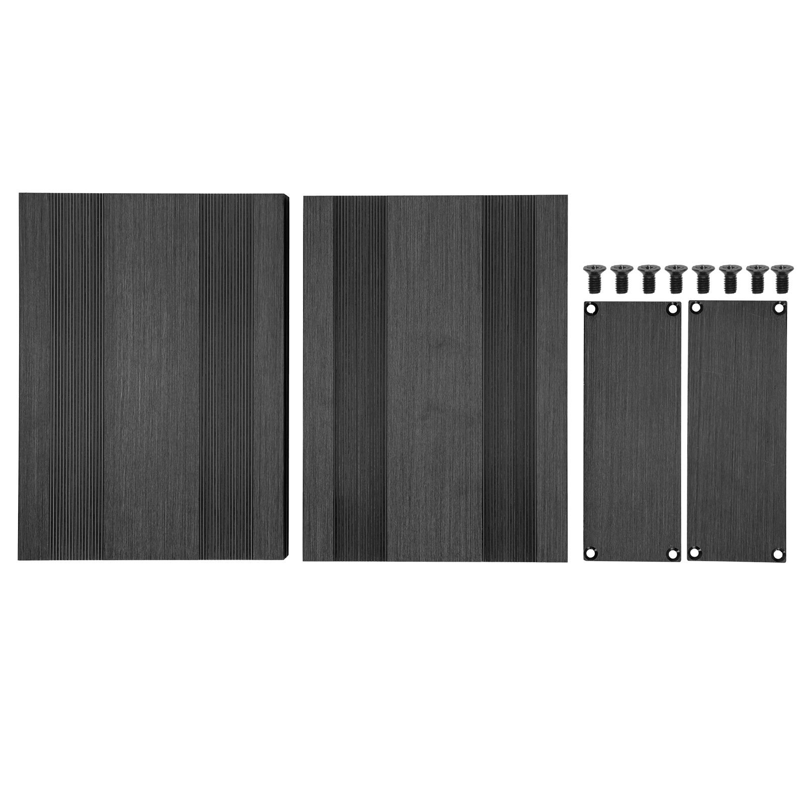 Gehäuse Aus Aluminiumlegierung, Separate Videokonverterbox, Gebürstetes Schwarz, 54x145x200mm, Mit 2 Gehäusen, 2 Abdeckungen Und 8 Schrauben.