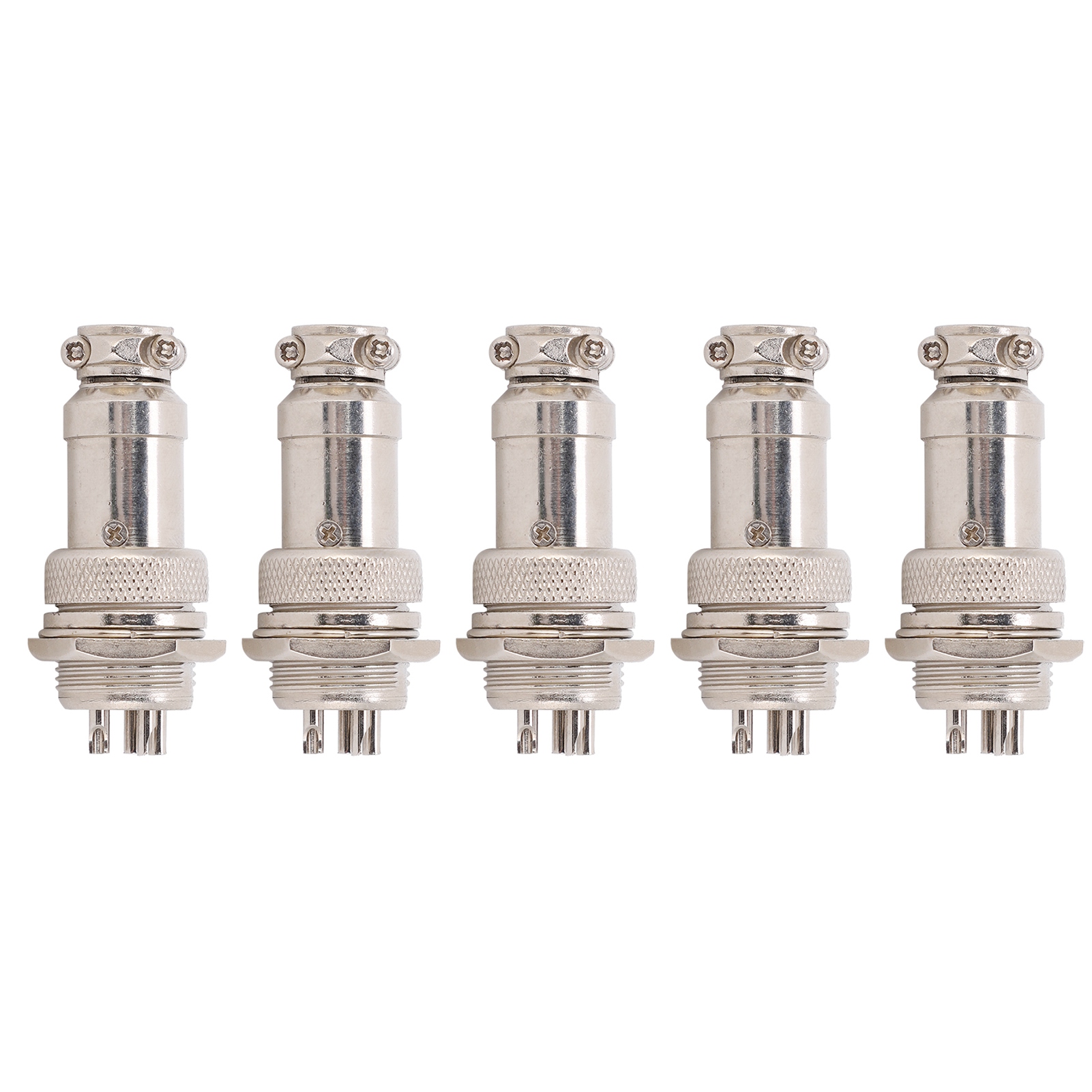 Packung Mit 5 Gx16 Stecker/buchse 2p+e 16mm 450v 5a Versilberte Messing-zink-nickel-beschichtete Luftfahrtsteckverbinder Für Schalttafeln Und Gehäuse
