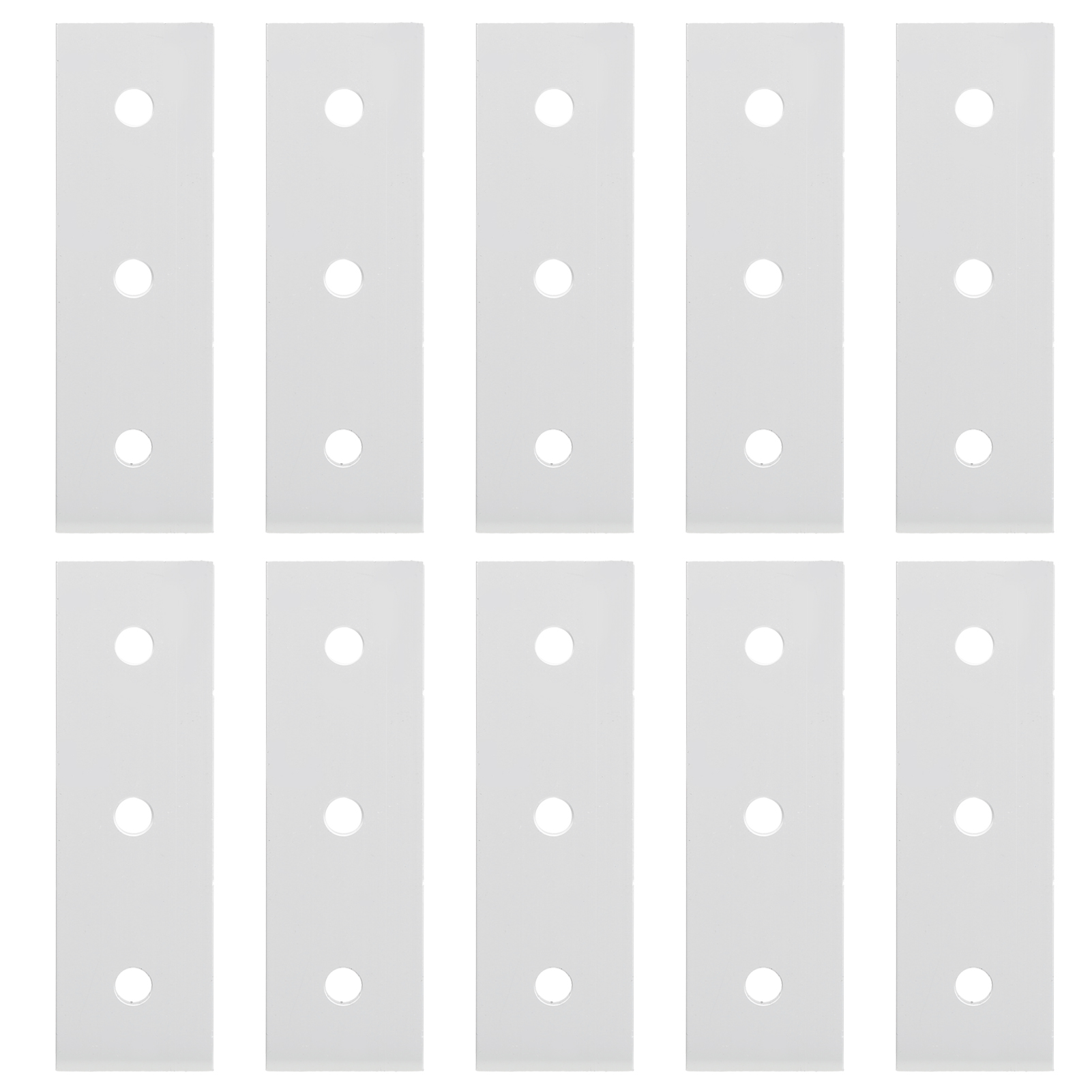 Packung Mit 10 Flachen, Geraden Verbindungsplatten Aus 3030-aluminium – 3 Löcher