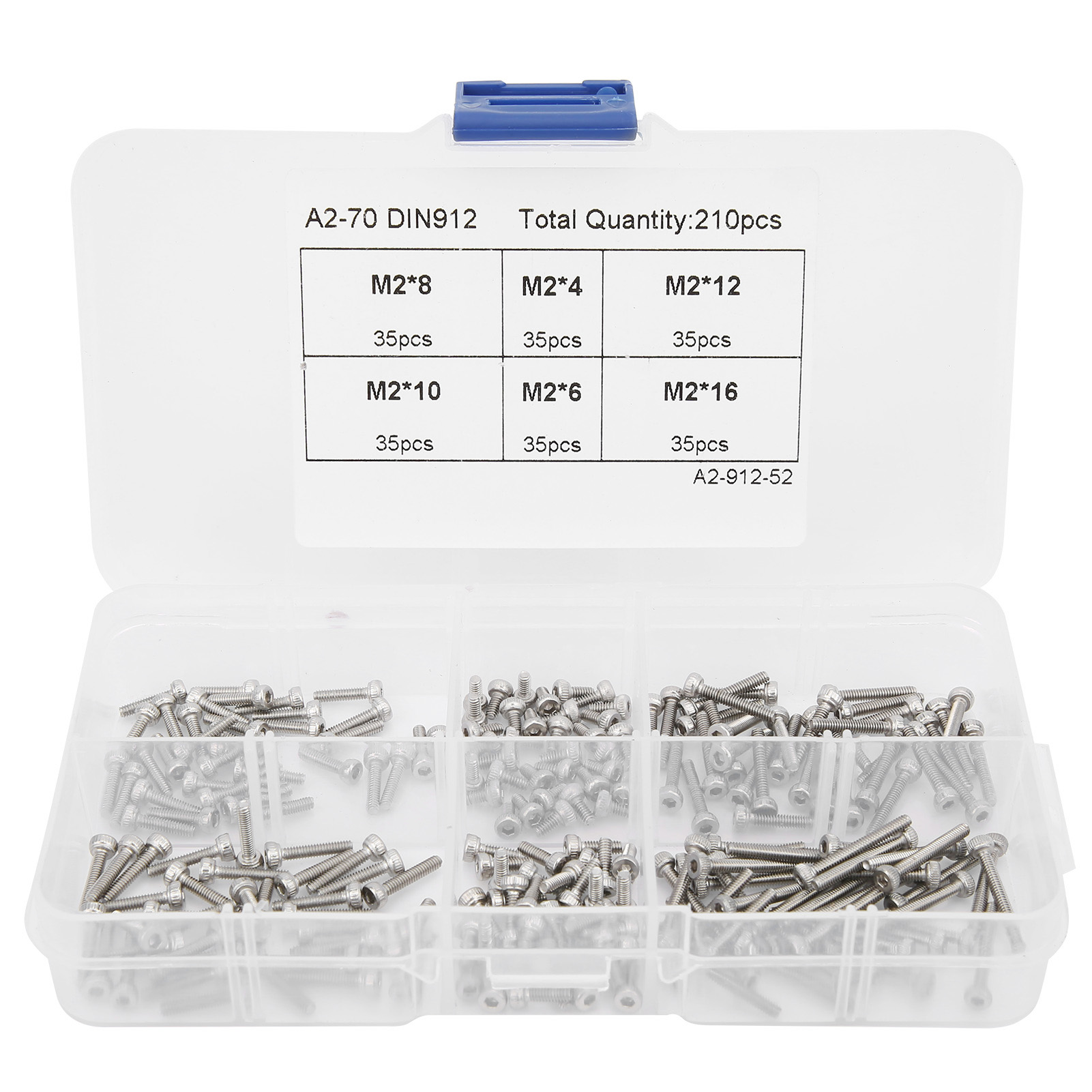210-teiliges Set Mit Innensechskantschrauben, Edelstahl 304, Hardware-zubehör, M2-koffer