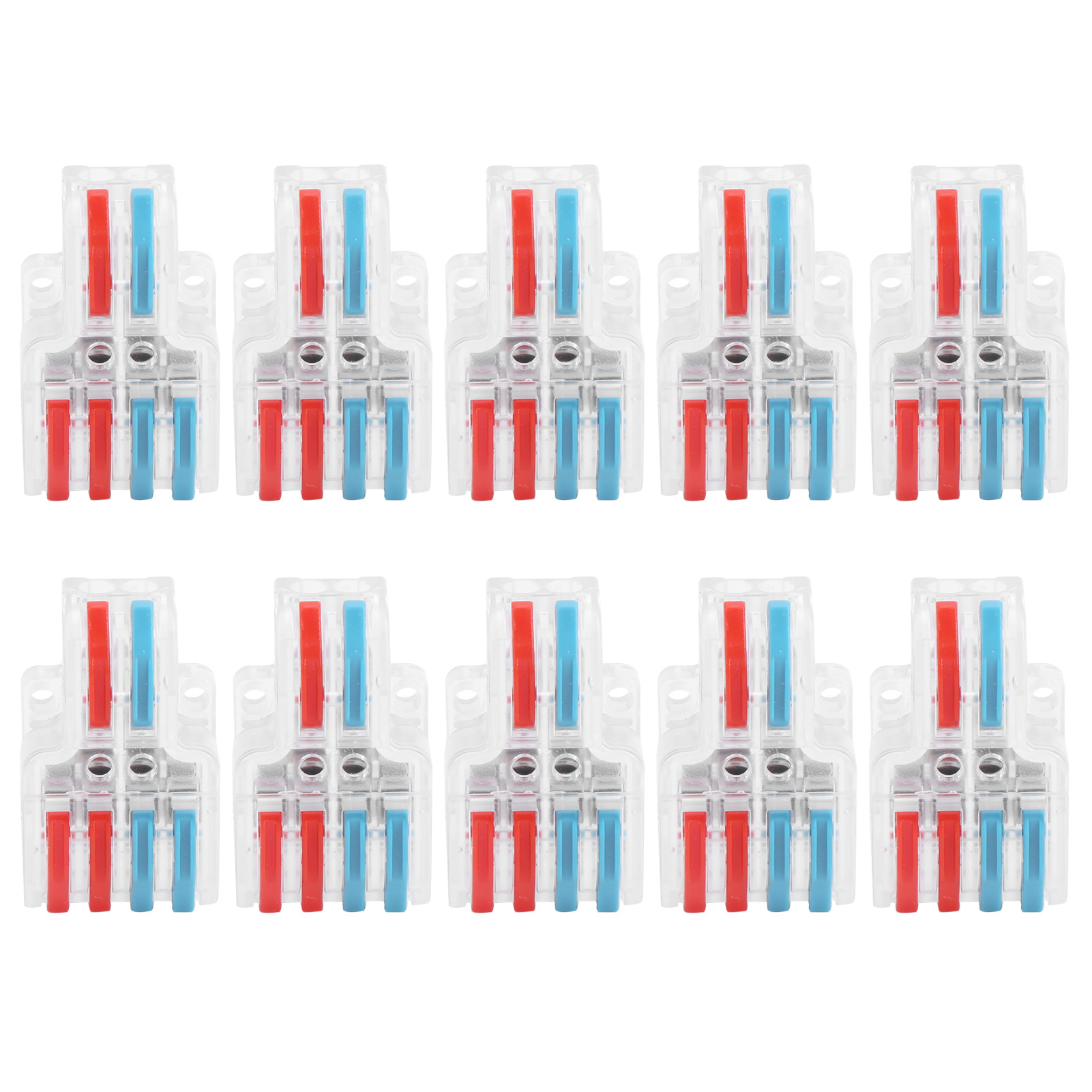 Packung Mit 10 Schnellanschlussklemmen, 2 Eingänge, 4 Ausgänge, Transparent, Lt-422 Abs