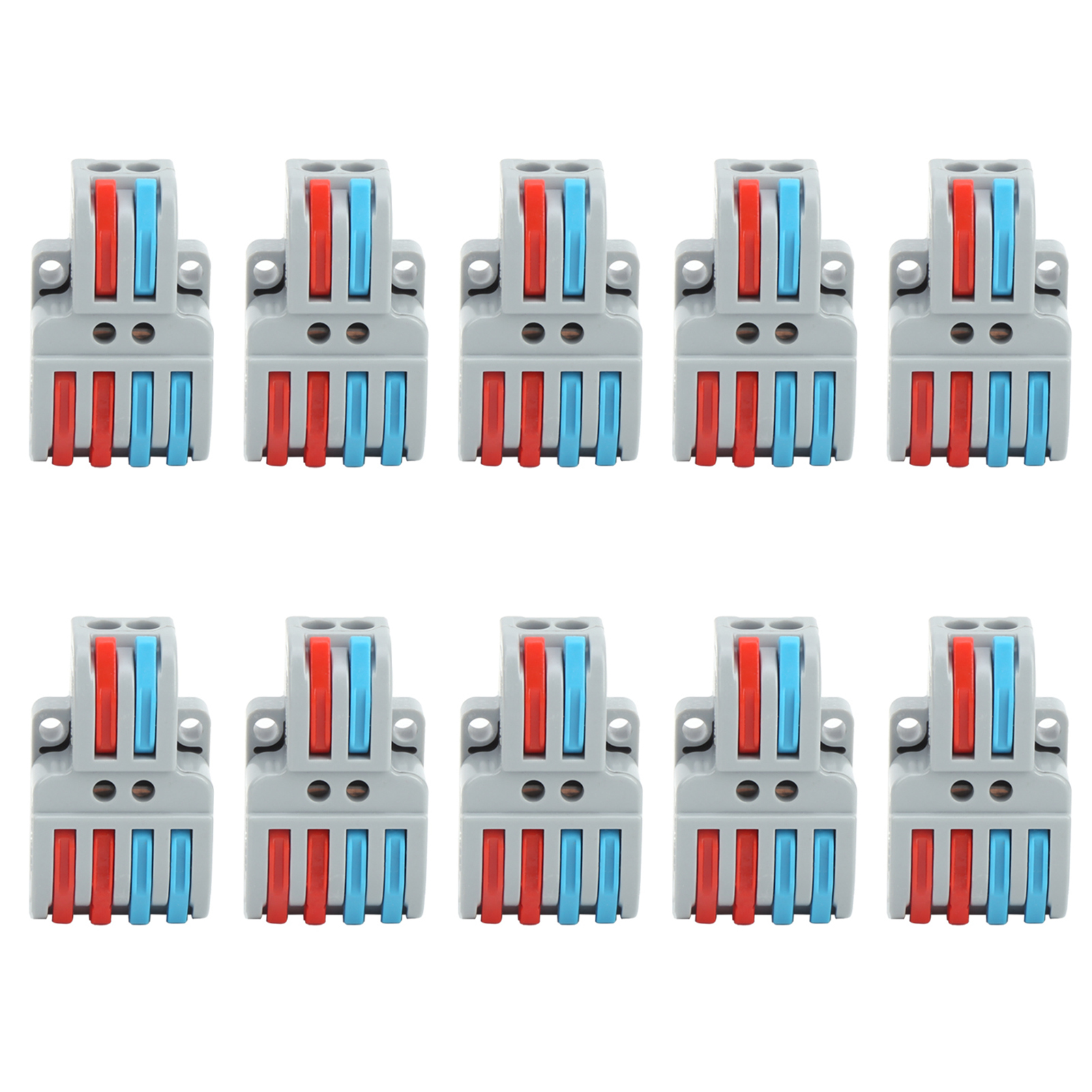 10 Farbige Kabelverbinder, Schnellverdrahtung, 2 Eingänge, 4 Ausgänge, Klemmenblockanschluss Lt-422