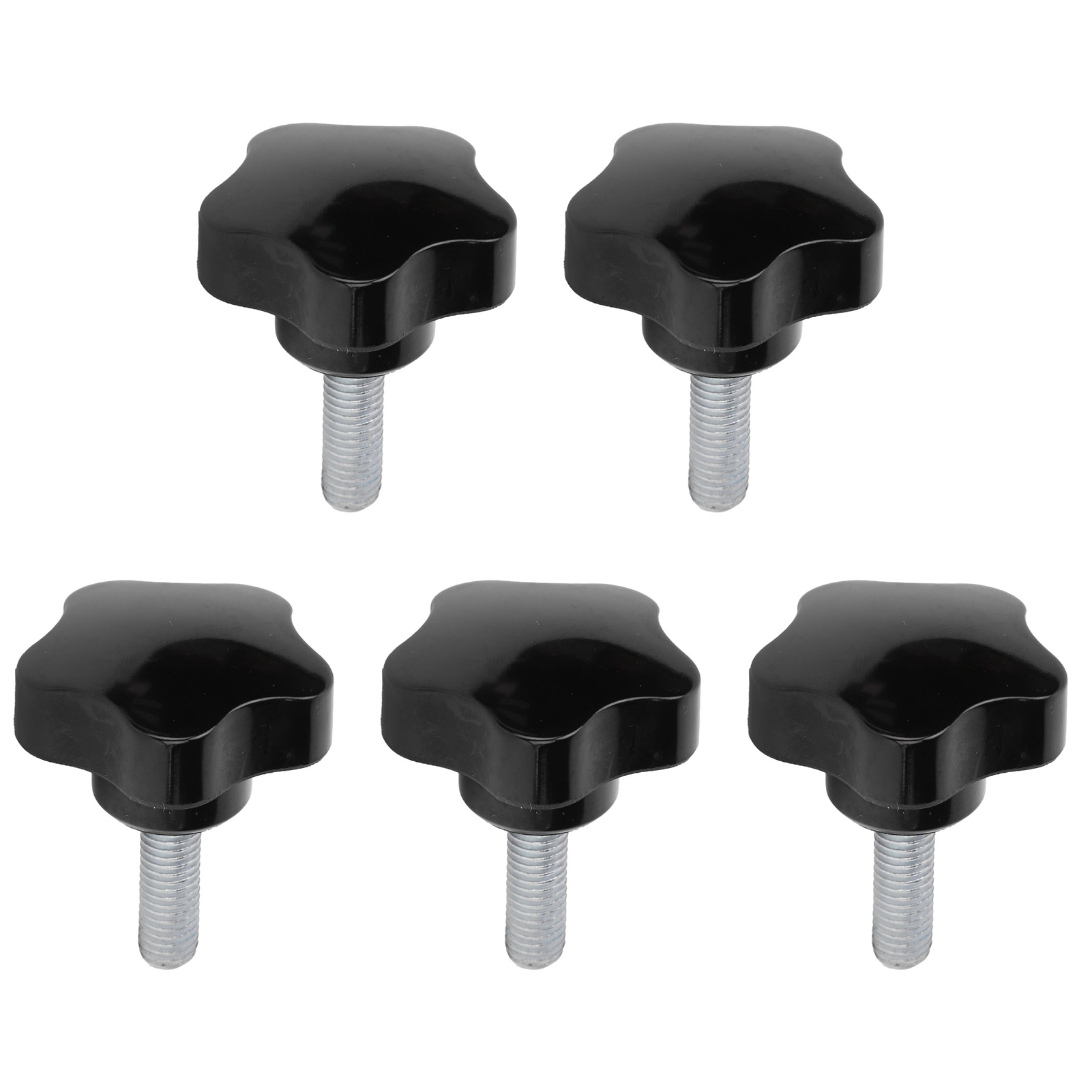 Packung Mit 5 Schwarzen Technischen Kunststoff-griffschrauben M10x50x30 Mit 5-punkt-zahnkeilkopf