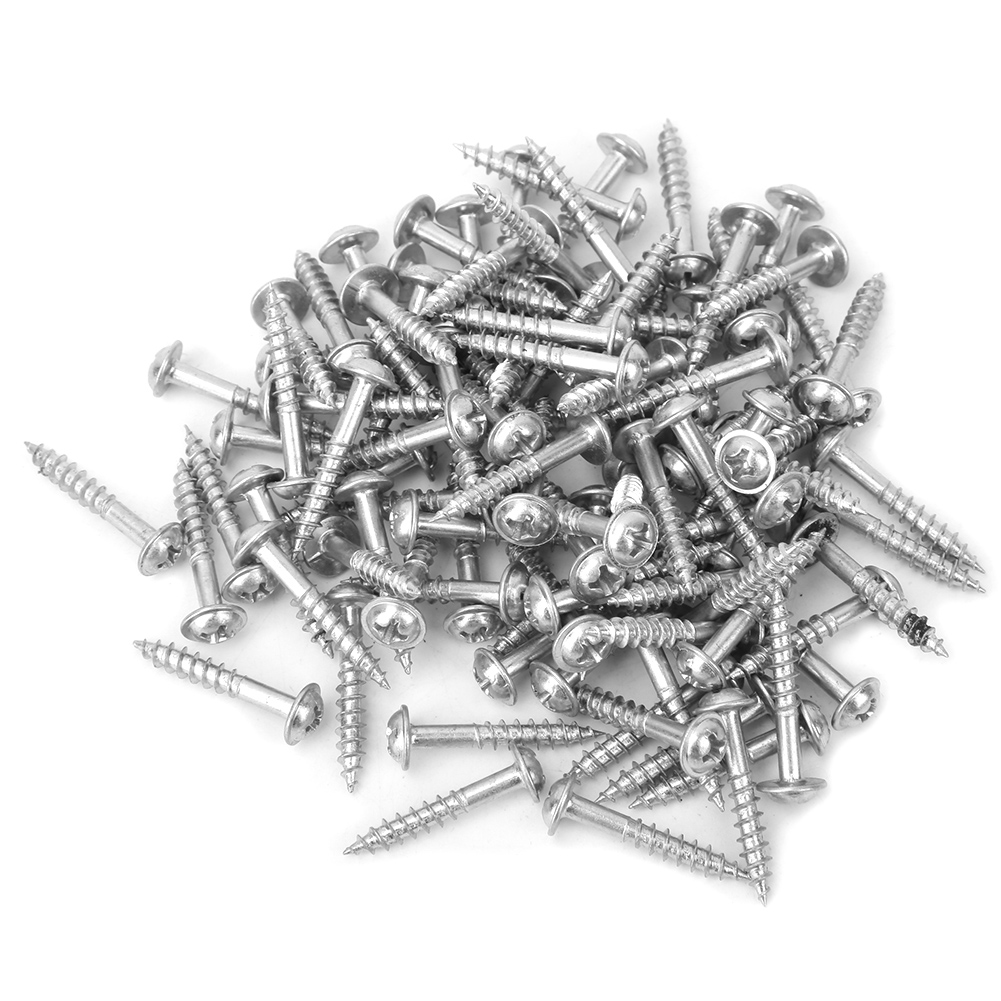 Packung Mit 100 Verzinkten M4x25 Mm Selbstbohrenden Holzschrauben Mit Schrägkopf Für Mechanische Und Elektronische Anwendungen