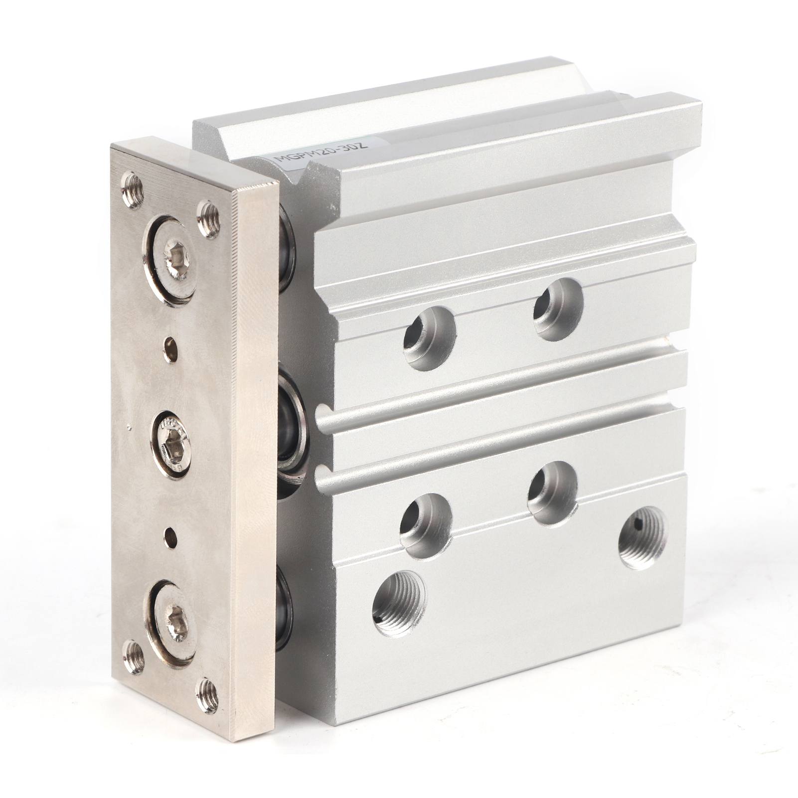 Mgpm20x30 Doppeltwirkender Dreikolben-pneumatikzylinder Aus Aluminiumlegierung, 20 Mm Bohrung
