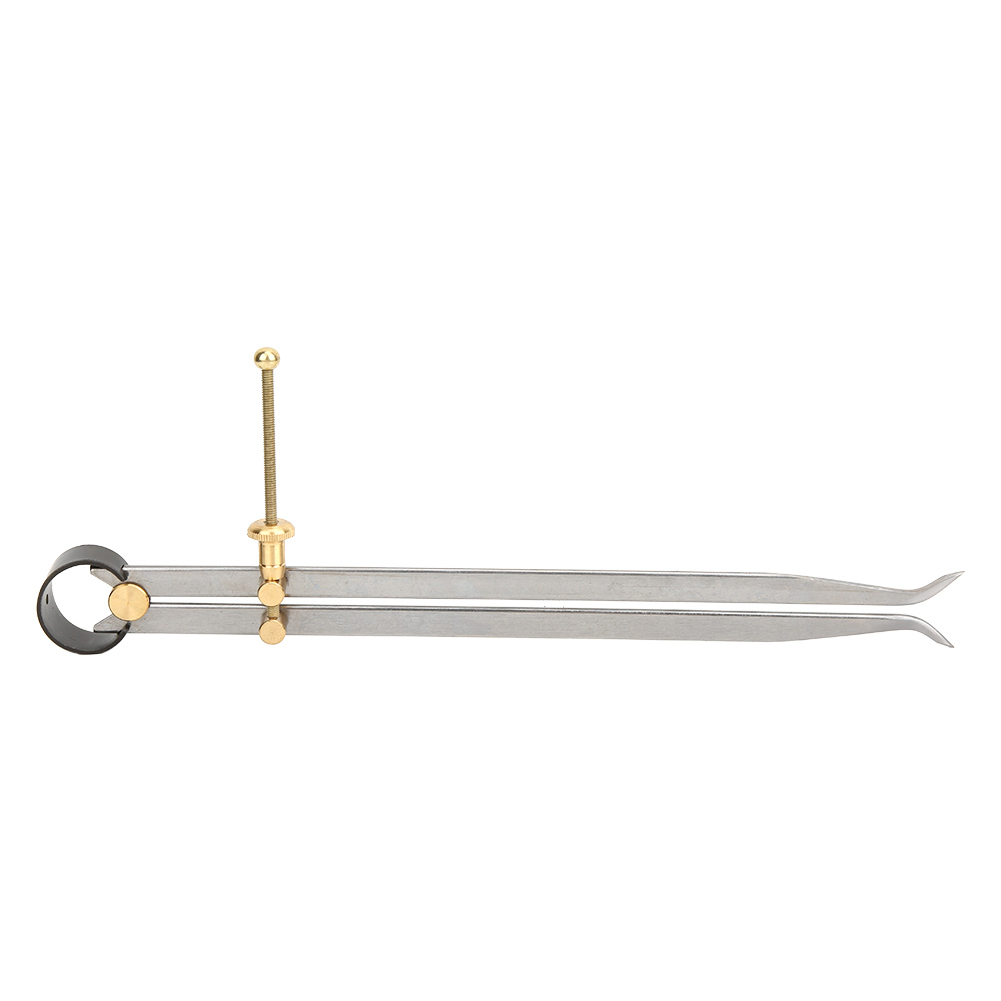 Federzirkel Mit Flachen Spitzen, Aus Kohlenstoffstahl Und Feingeschliffenem Messing, 250 Mm