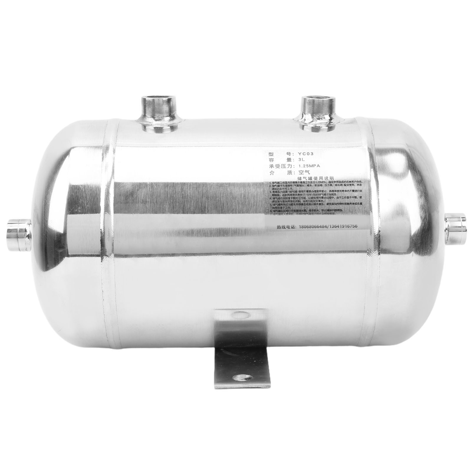 3-liter-druckluftspeichertank, 4 Horizontale Hochdruckanschlüsse, 1/4 Npt