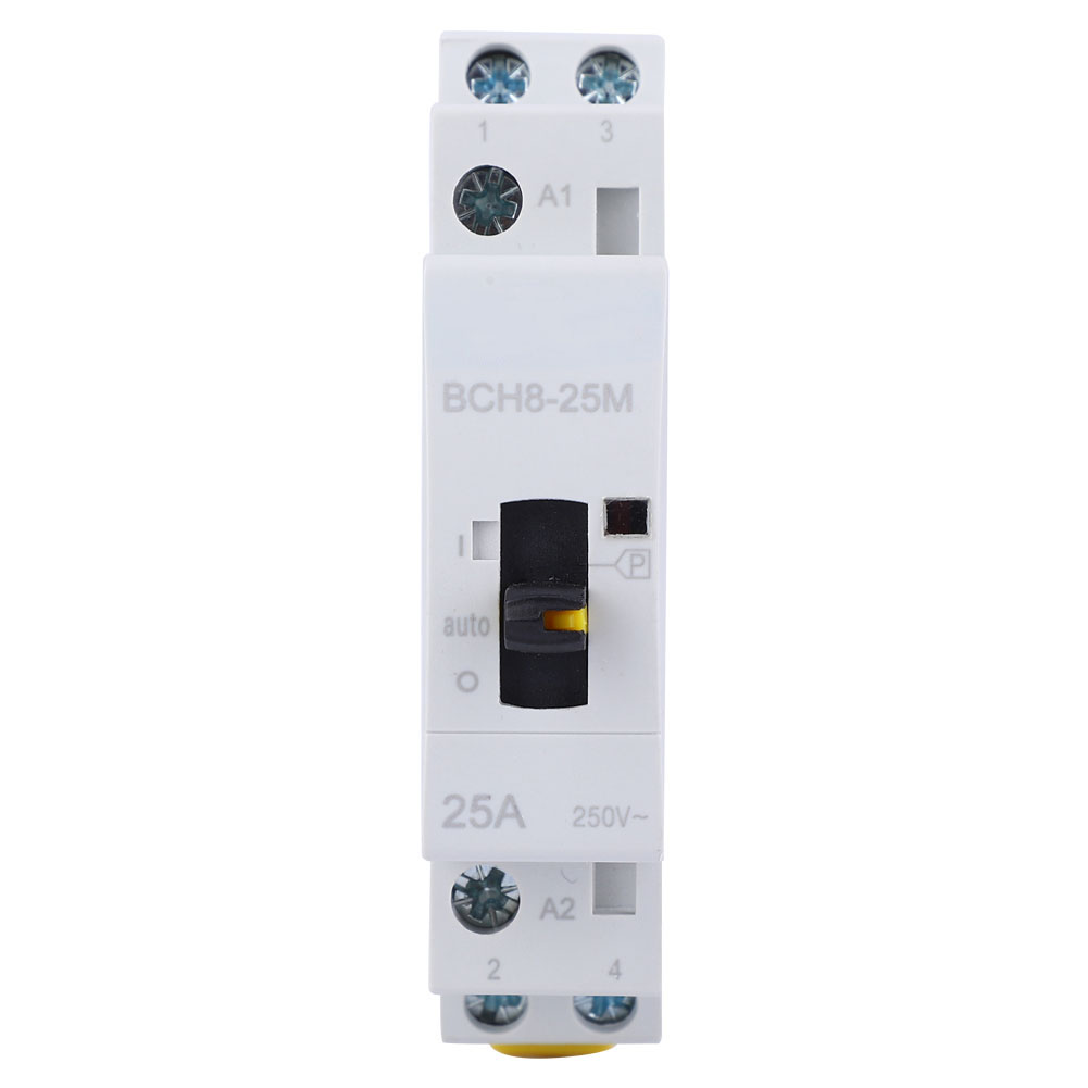 Haushalts-wechselstrom-schütz Bch8-25m, Manuelle Funktion, 2-polig, 25 A, 24 V, 2 Schließer