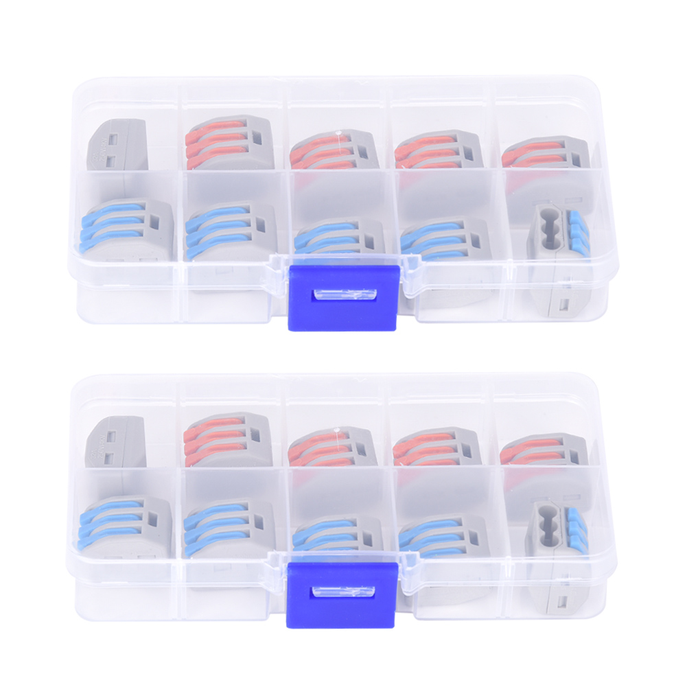 Schachteln Mit Federbelasteten Elektrischen Drahtverbindern 11–28 Awg (0,8–2,5 Mm²) Klemmenblock Pct-213, 20 Stück