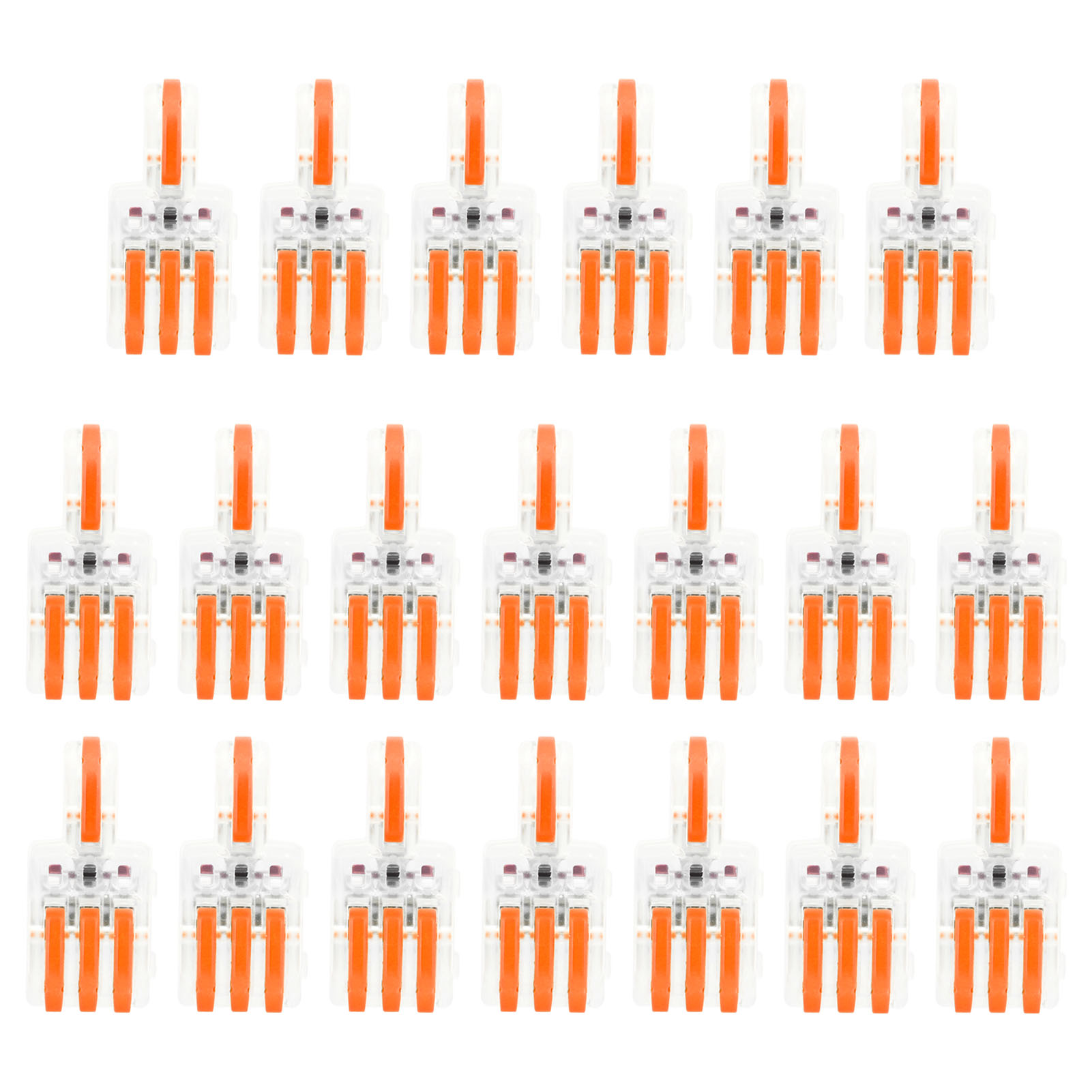 Packung Mit 20 Spl 1 Bis 3 Schnellverbindern, Drucktyp, T-förmiger Leiteranschluss (orange)