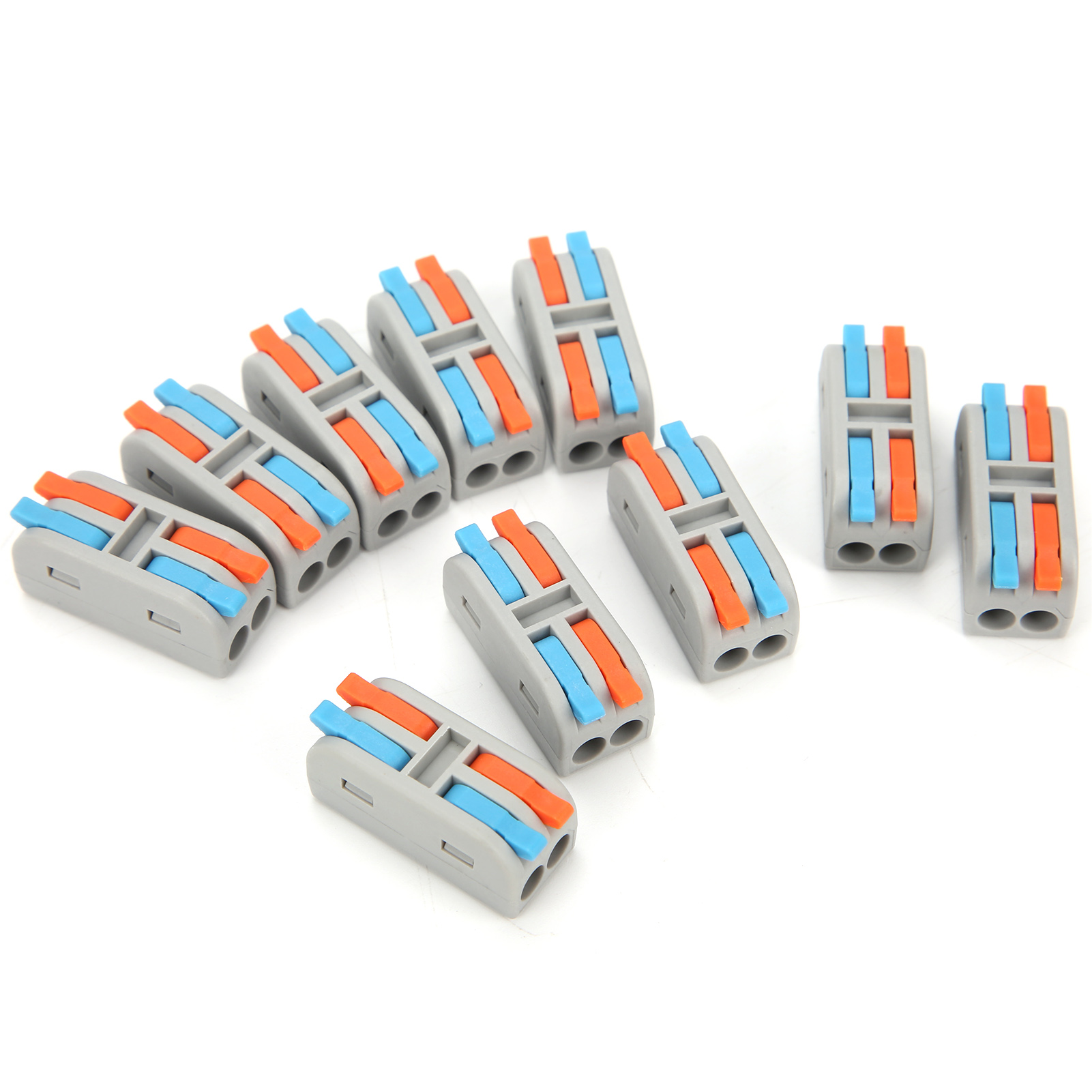 10 Stück Mini-hebelklemmen-drahtverbinder, 2 Eingänge, 2 Ausgänge, Schnellanschlussklemmenblock, Beleuchtung, 250 V