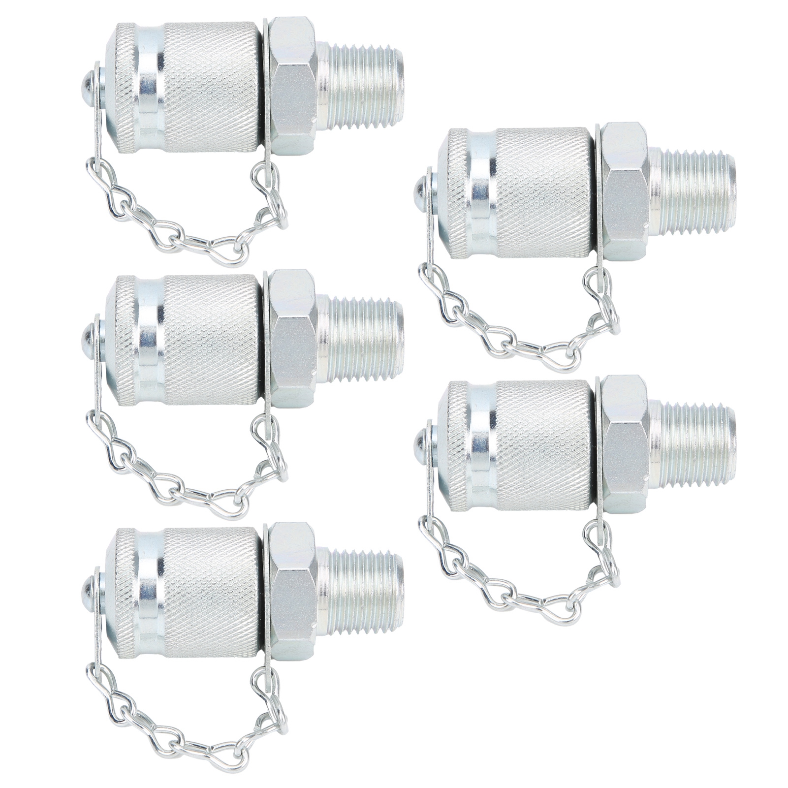 Satz Mit 5 Hydraulischen Prüfadaptern, Gewindeanschlüsse Für Druckmessungen, Pt/ppt Zg1/4 Zoll, Verzinkter Kohlenstoffstahl, -40 °c Bis +100 °c