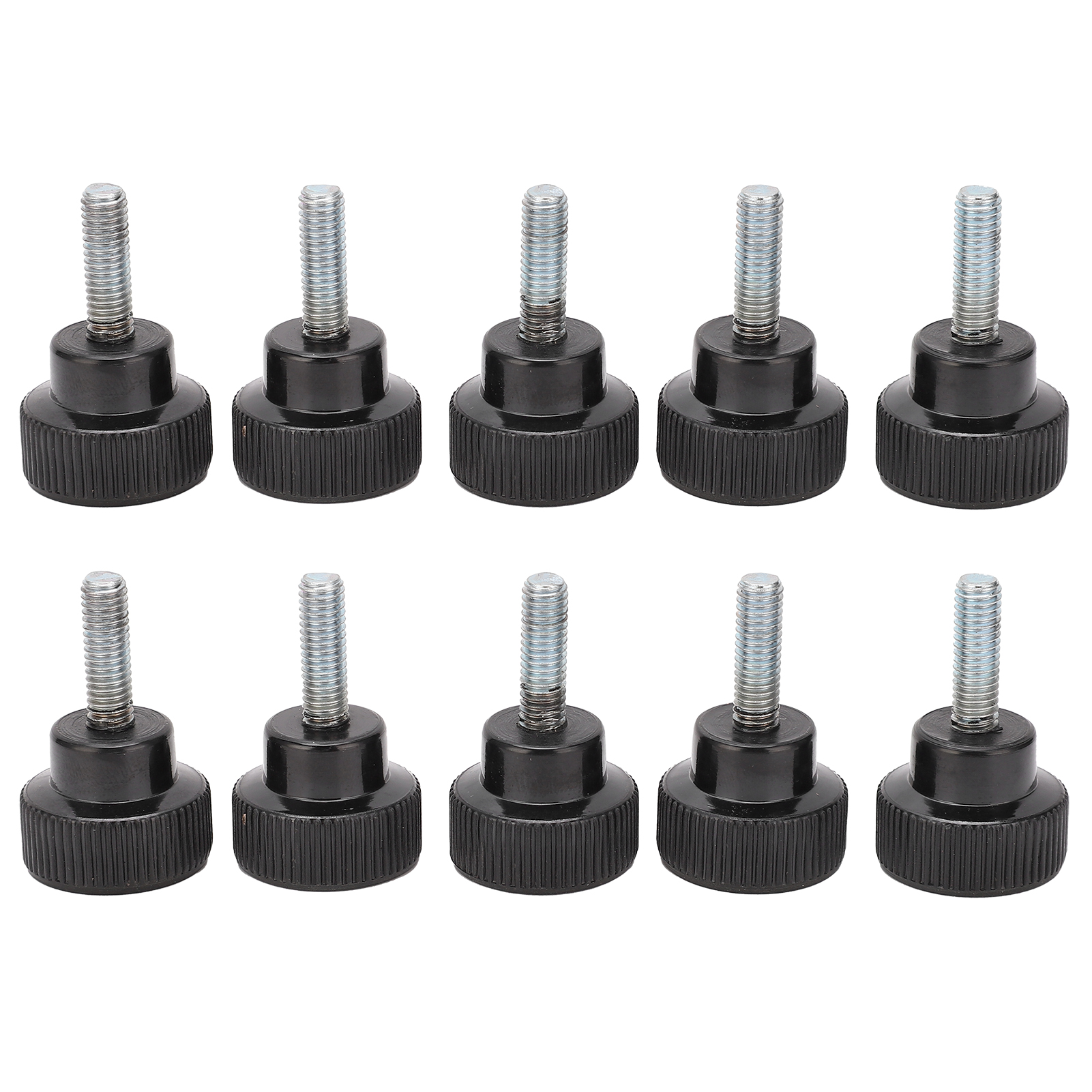 10 Stück Rundkopf-rändelschrauben-griff-klemmbolzen Für Drehmaschinen, Handschraubenmutter, Schwarz, M6x25x20, Technischer Kunststoff