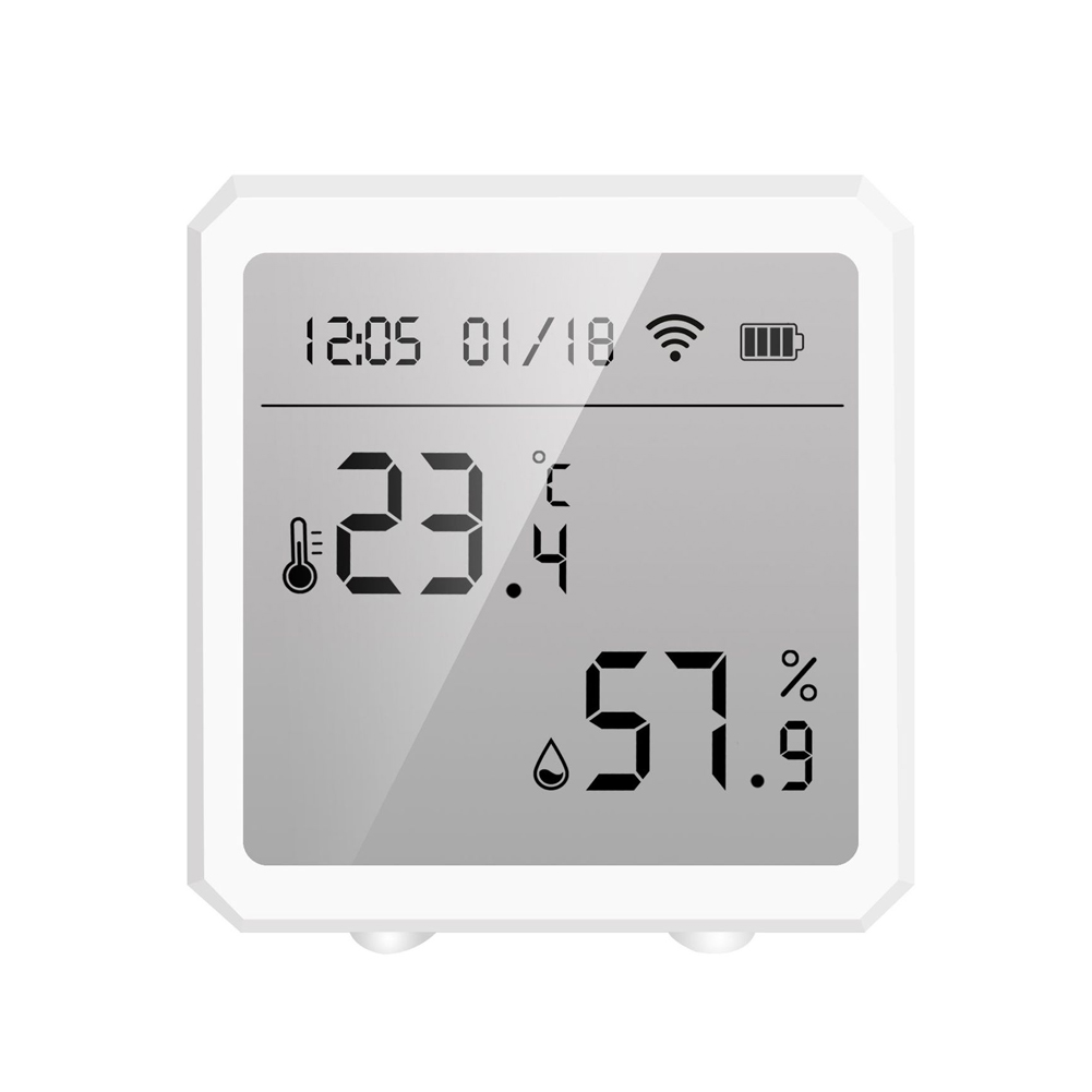 Tuya Wifi Bt Temperatur- Und Feuchtigkeitssensor Mit Alarm, Lcd-display Für Hausautomation, Wohnzimmer, Echtzeitüberwachung, Datums- Und Zeitanzeige (°c/°f), Alexa-kompatibel