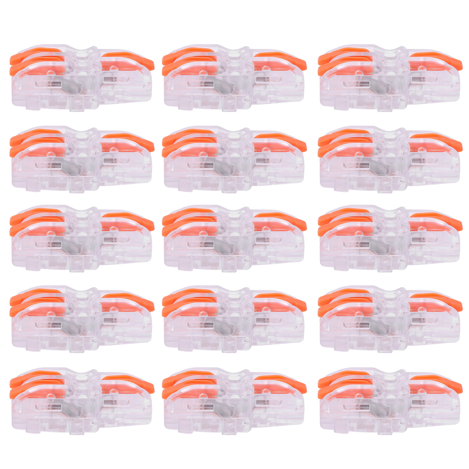 20 Stück Schnellverbinder, 1 Eingang, 2 Ausgänge, Transparenter T-förmiger Klemmenblock Spl-f12 (orange)