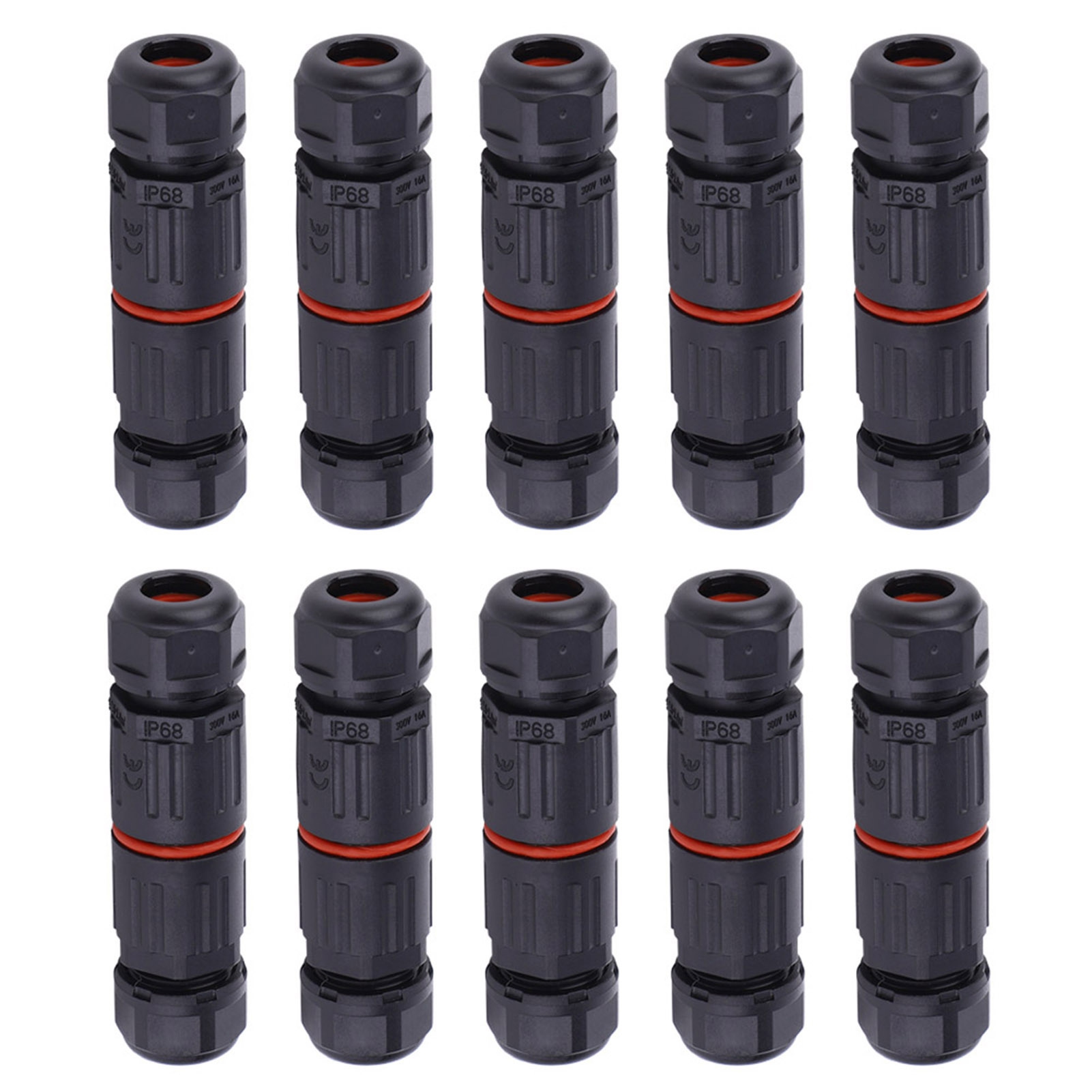 10 Stück Ip68 Wasserdichte 3-polige Steckverbinder Für Elektrische Außenkabel 0,5 Mm² 2,0 Mm² Nylon-klemmenblockstecker