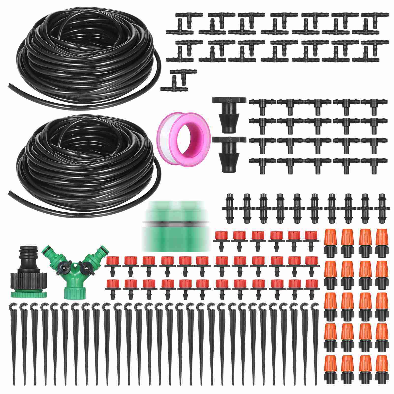 Tropfbewässerungsset Für Pflanzen, Diy-bewässerungssystem Mit Düsen, Sprühnebel Und Tropfern, 30 M Schlauch Für Garten, Rasen Und Terrasse