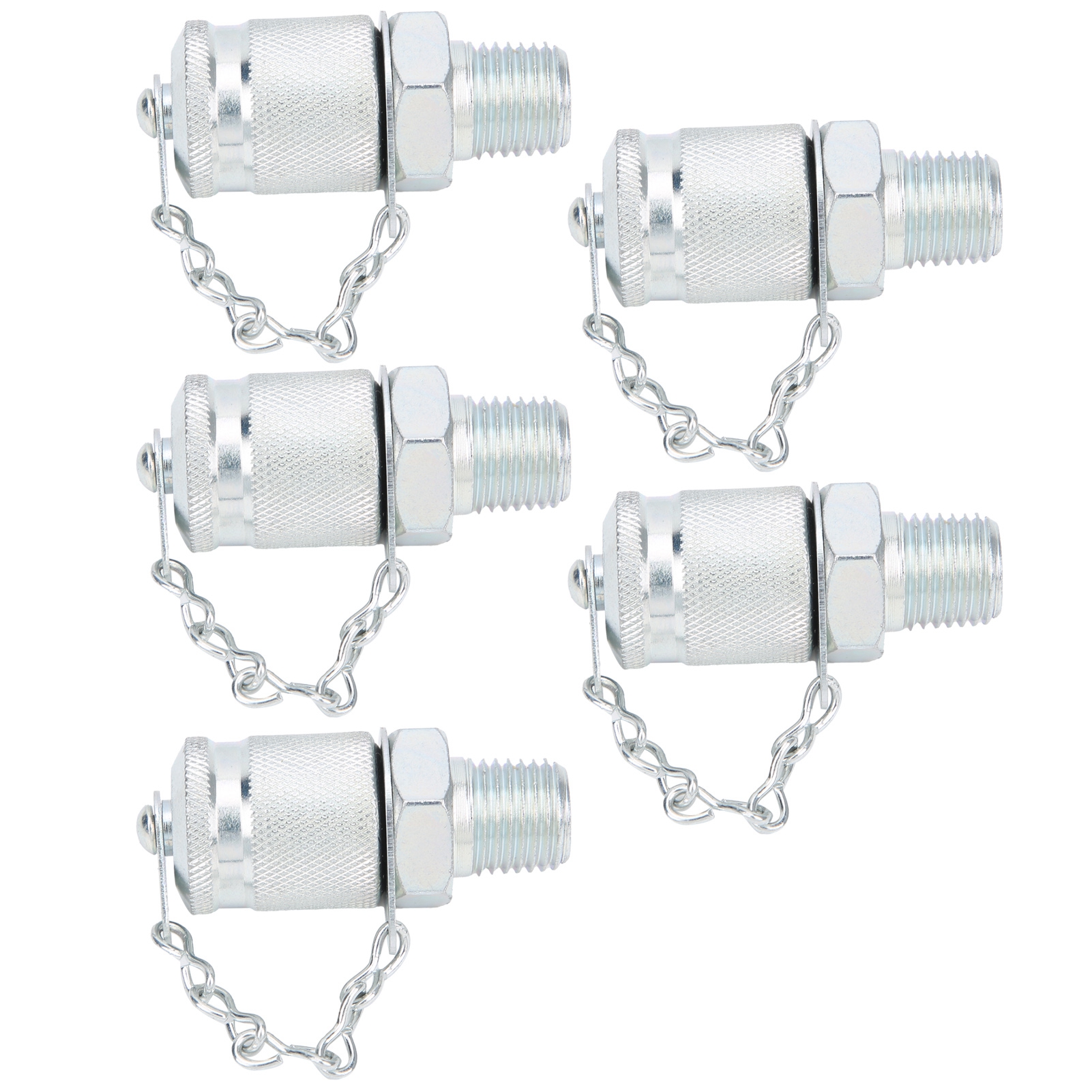 Satz Mit 5 Hydraulischen Prüfadaptern, Druckmessgeräte, Pt/ppt Npt 1/4 Gewinde, Verzinkter Kohlenstoffstahl, -40°c Bis +100°c