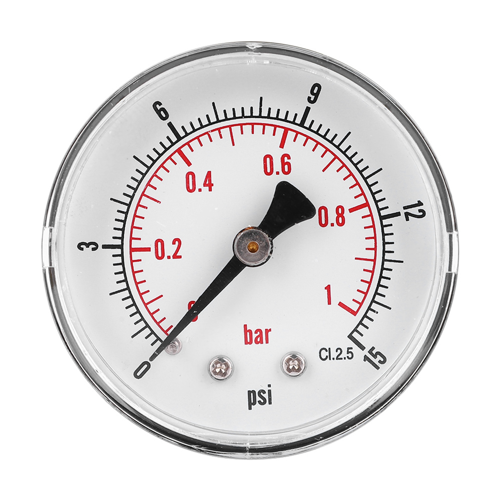 50-mm-manometer Mit 1/4-bspt-rückanschluss Für Luft, Wasser, Öl Und Gas (0–15 Psi 0–1 Bar)