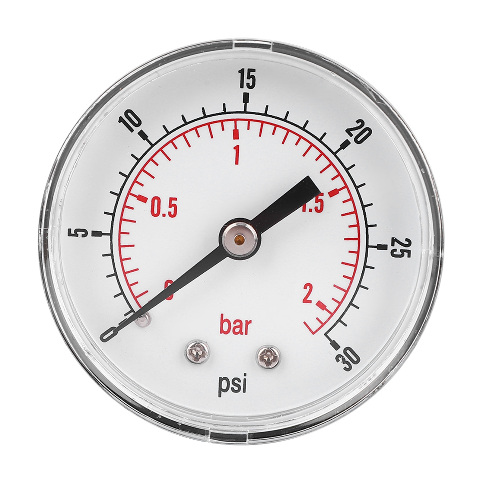 50-mm-manometer Mit 1/4-bspt-rückanschluss Für Luft, Wasser, Öl Und Gas (0–30 Psi 0–2 Bar)