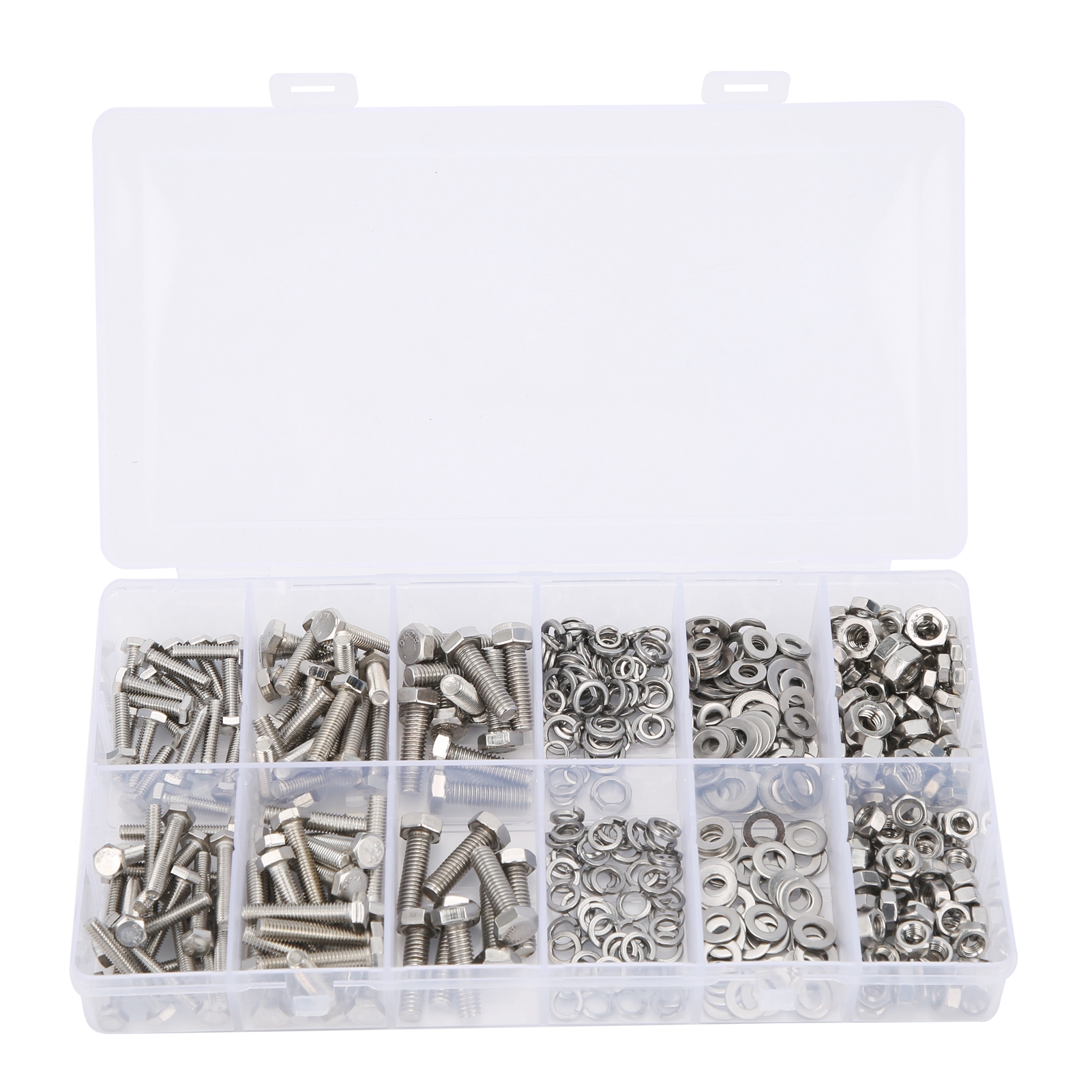 Packung Mit 475 Schrauben Aus Edelstahl 304 Inklusive Sechskantschrauben, Muttern Und Unterlegscheiben M4/5/6 In Einer Schachtel