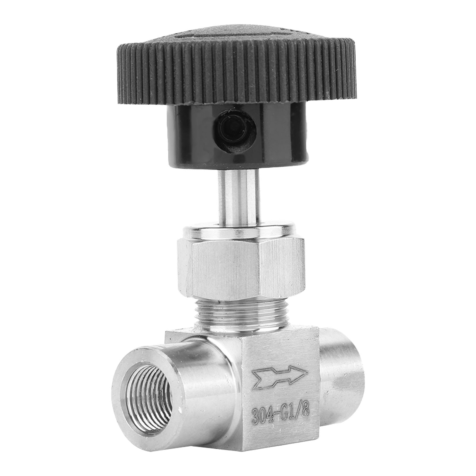Bspp 304 Edelstahl-innengewinde-nadelventil Für Wasser, Gas Und Öl, Typ A, Schwarzer Griff, 1/8 Zoll