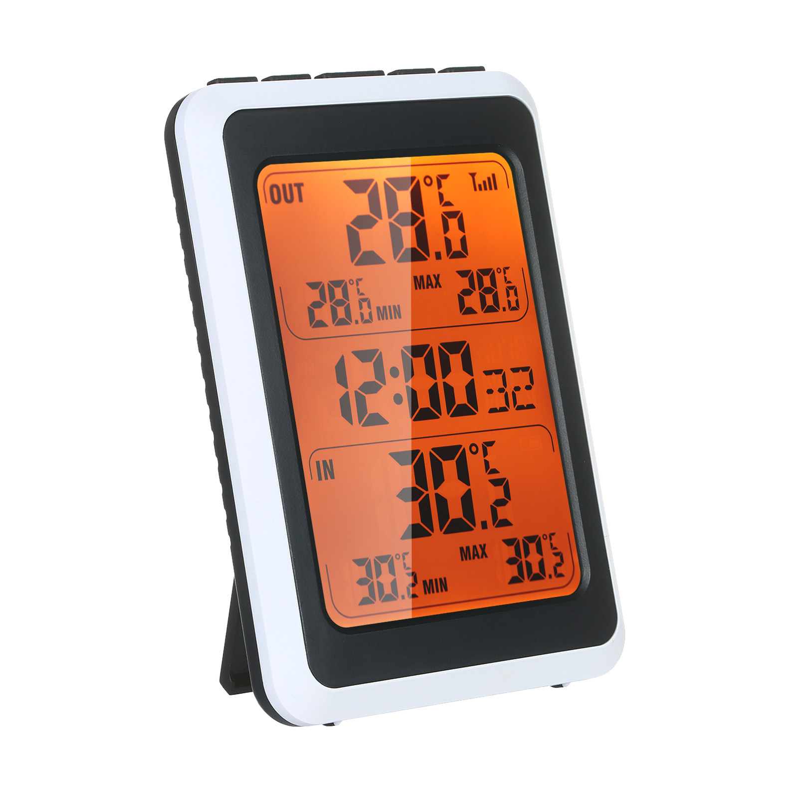 Kabelloses Digitales Thermometer Zur Überwachung Der Raumtemperatur Im Innen- Und Außenbereich Bis Zu Einer Entfernung Von 100 Metern Mit Wecker Und Hintergrundbeleuchtung