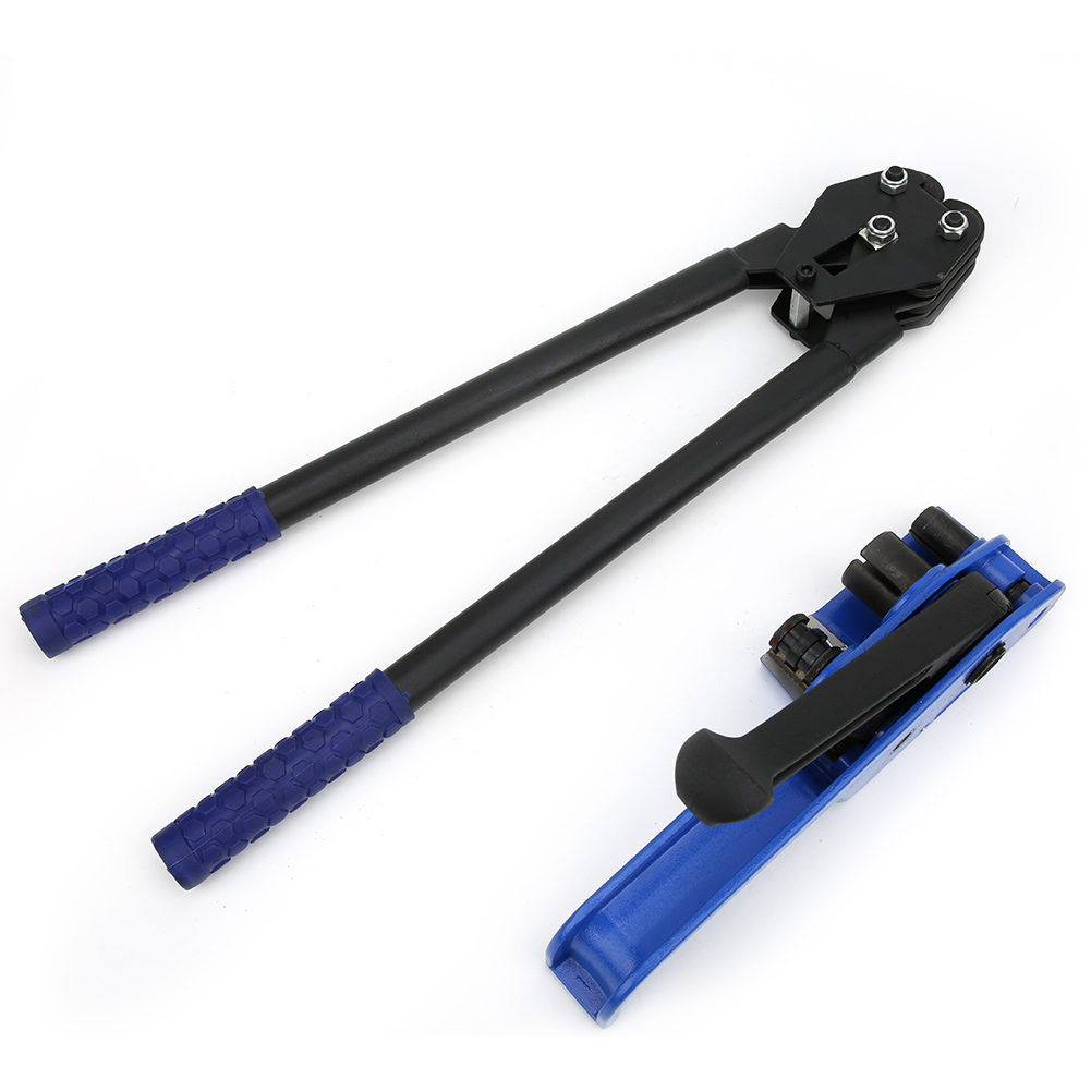 Manuelles Umreifungsgerät Aus Blauem Stahl Für 16-19 Mm Pet/pp-umreifungsbänder Mit Klemme Und Spanner, 2 Stück