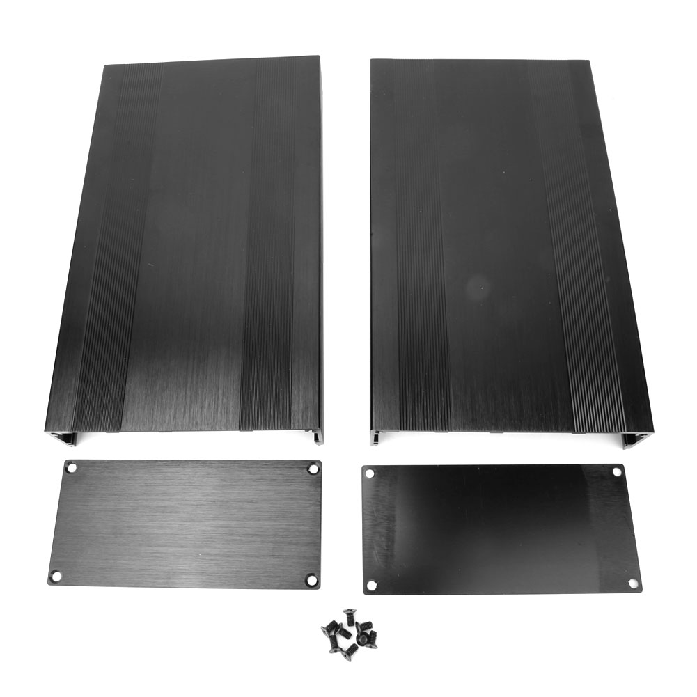Modulares Elektronikgehäuse Aus Aluminium Mit Kühlkörper Für Gps-verstärker, Gebürstetes Schwarz, 250 Mm (2 Stück)