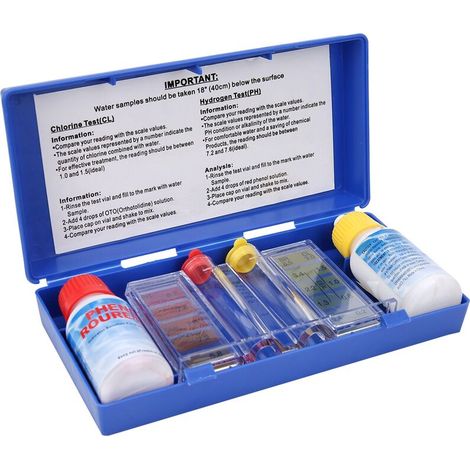 Ej.life Kit D'Analyse De La Qualité De L'Eau De Chlore Ph Kit De Testeur D'Eau De Piscine