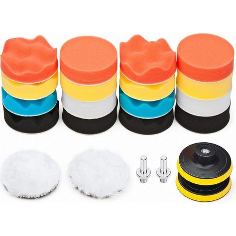 Set Mit 22 Schaumstoff-polierpads Für Kfz-bohrmaschinen, 7,6 Cm (3 Zoll) Polierpads.