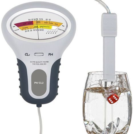 Testeur Ph Et Chlore Pc-102b, Analyseur Qualité Eau Électronique Avec Sonde, Pour Piscine Et Spa Familiale