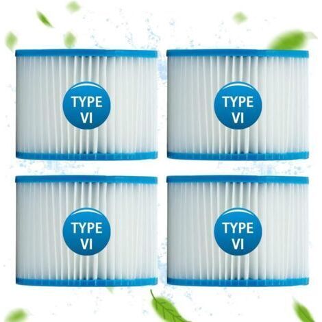 Filtre Spa Pour Bestway 58323, Cartouche Pour Filtration De L'Eau Taille 6 Pour Lay-z-spa, Pour Monaco, Pour Miami, Pour Vegas (lot De 4)